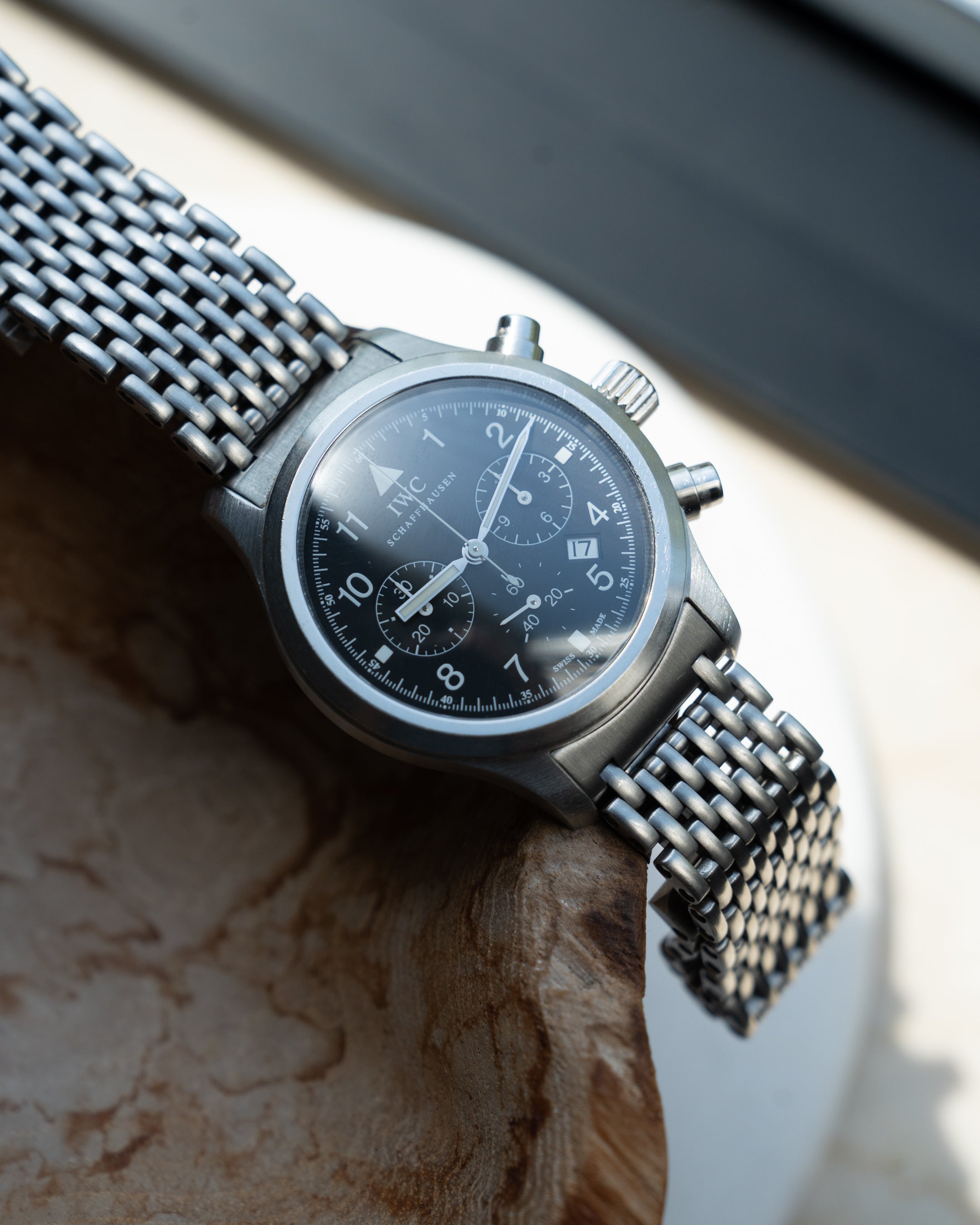 IWC Fliegerchronograph ref. 3741 mecha-quartz with original bracelet