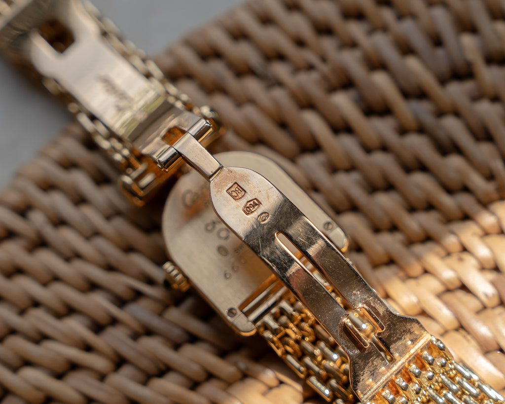 Cartier Calandre ref. 66032 in yellow gold with diamonds featuring a Cartier yellow gold bracelet