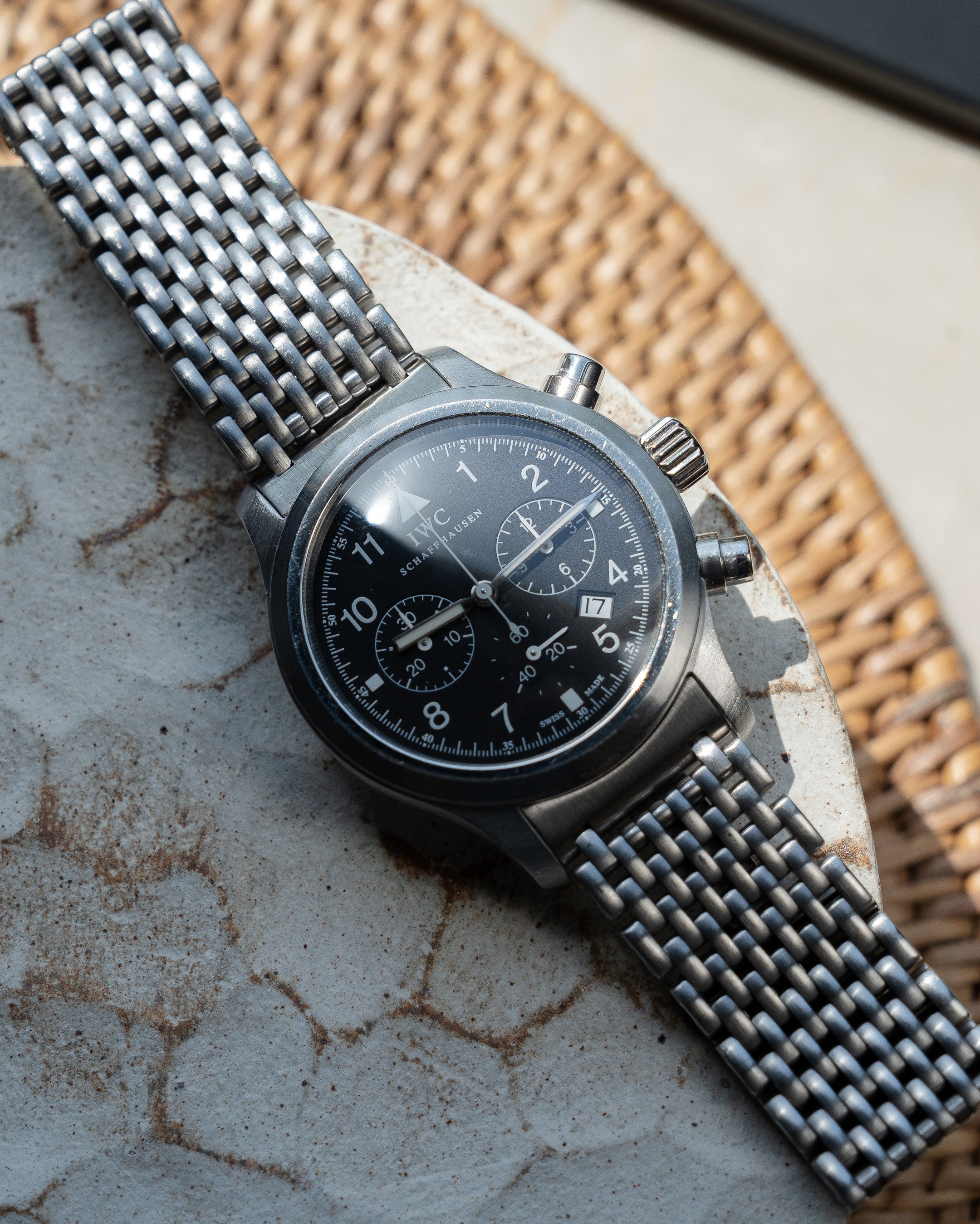 IWC Fliegerchronograph ref. 3741 mecha-quartz with original bracelet