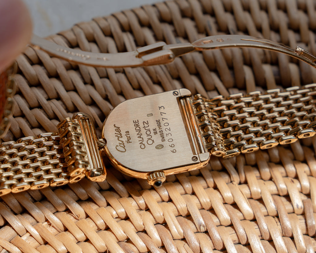 Cartier Calandre ref. 66032 in yellow gold with diamonds featuring a Cartier yellow gold bracelet
