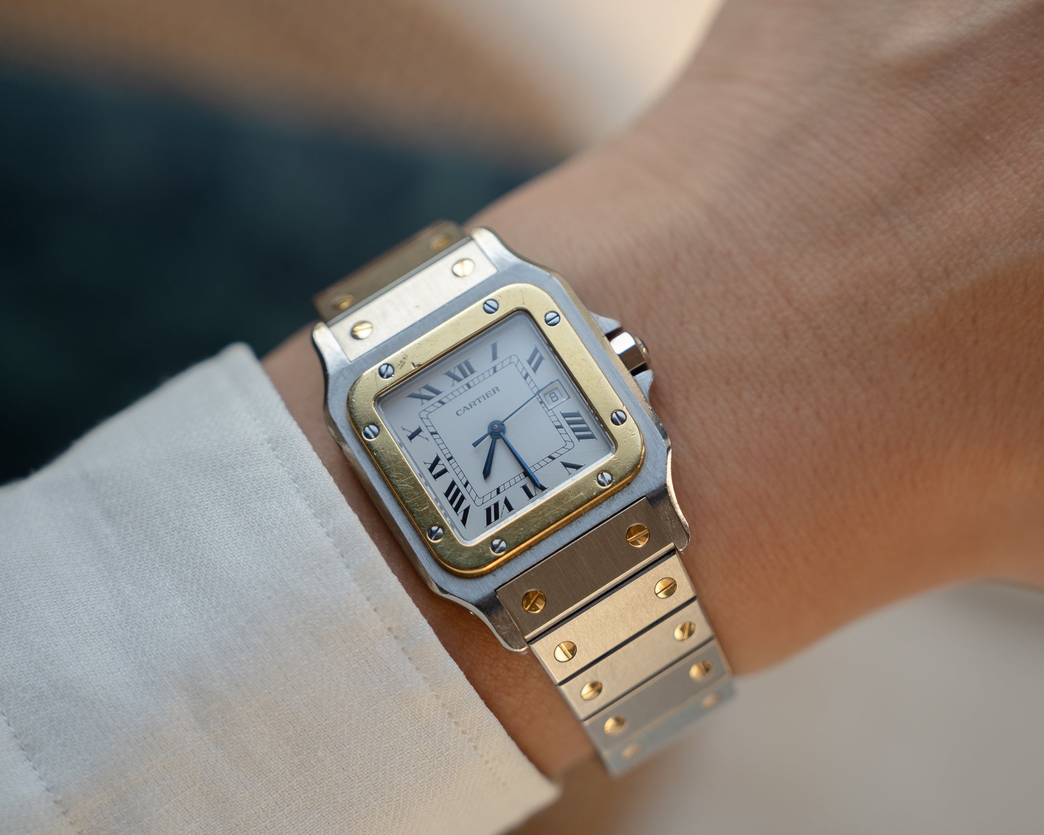 Santos de Cartier ref 2961, LM - steel & gold - box & papers