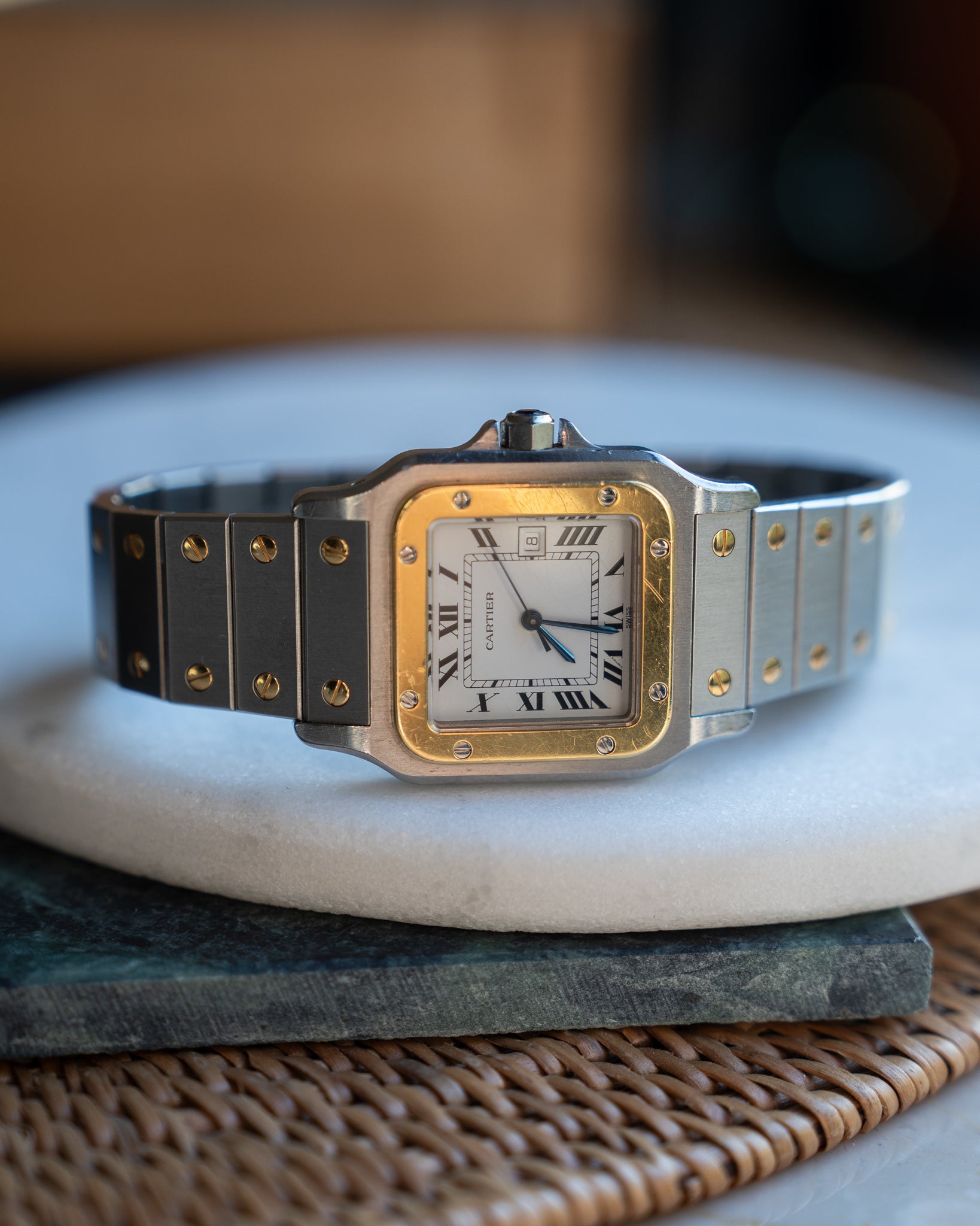 Santos de Cartier ref 2961, LM - steel & gold - box & papers