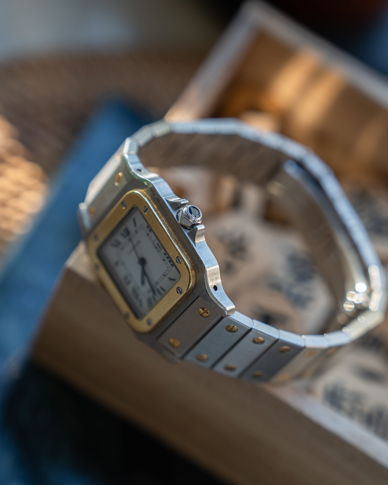 Santos de Cartier ref 2961, LM - steel & gold - box & papers