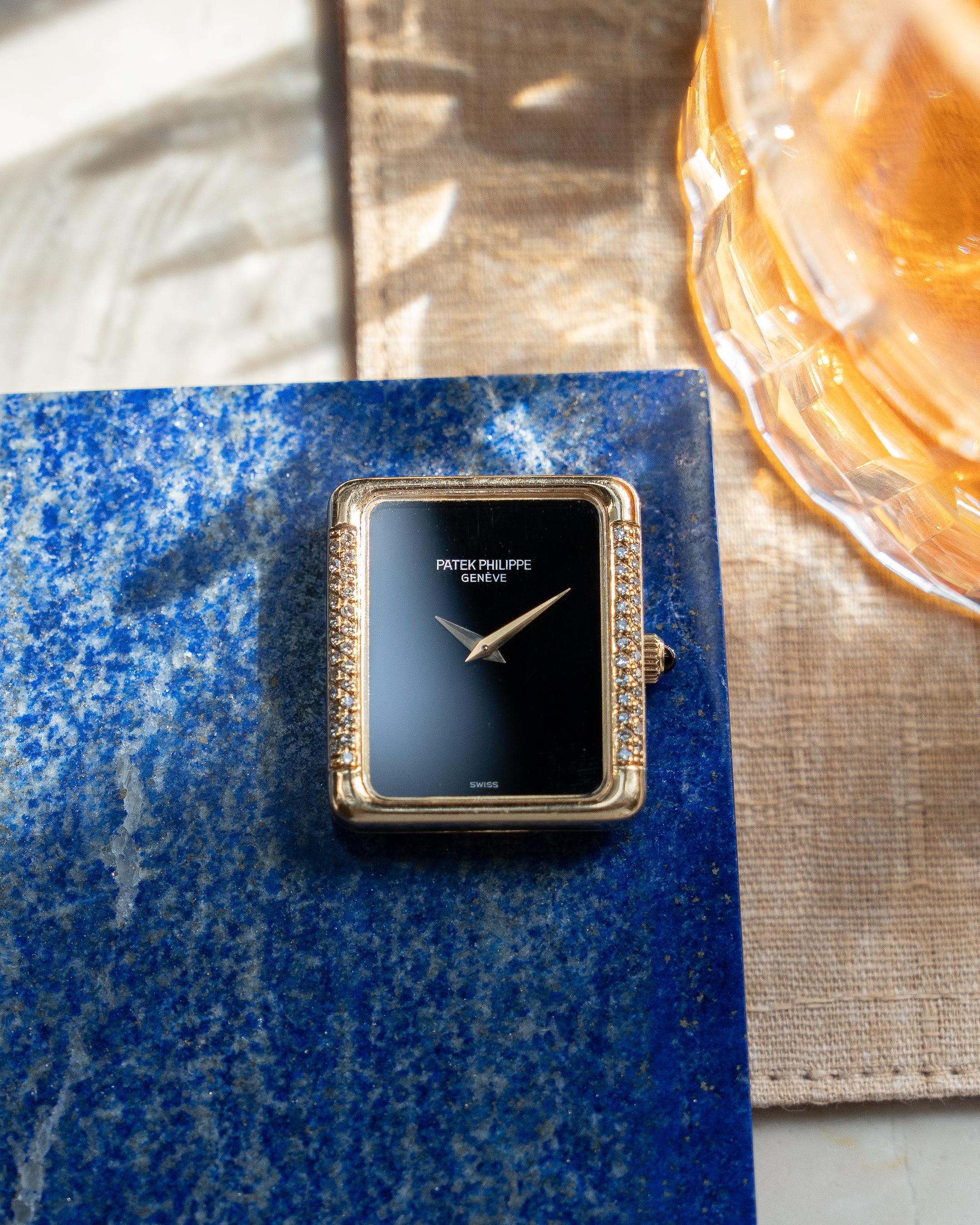 Patek Philippe reference 4311, onyx dial, diamond yellow gold case, caliber 16-250