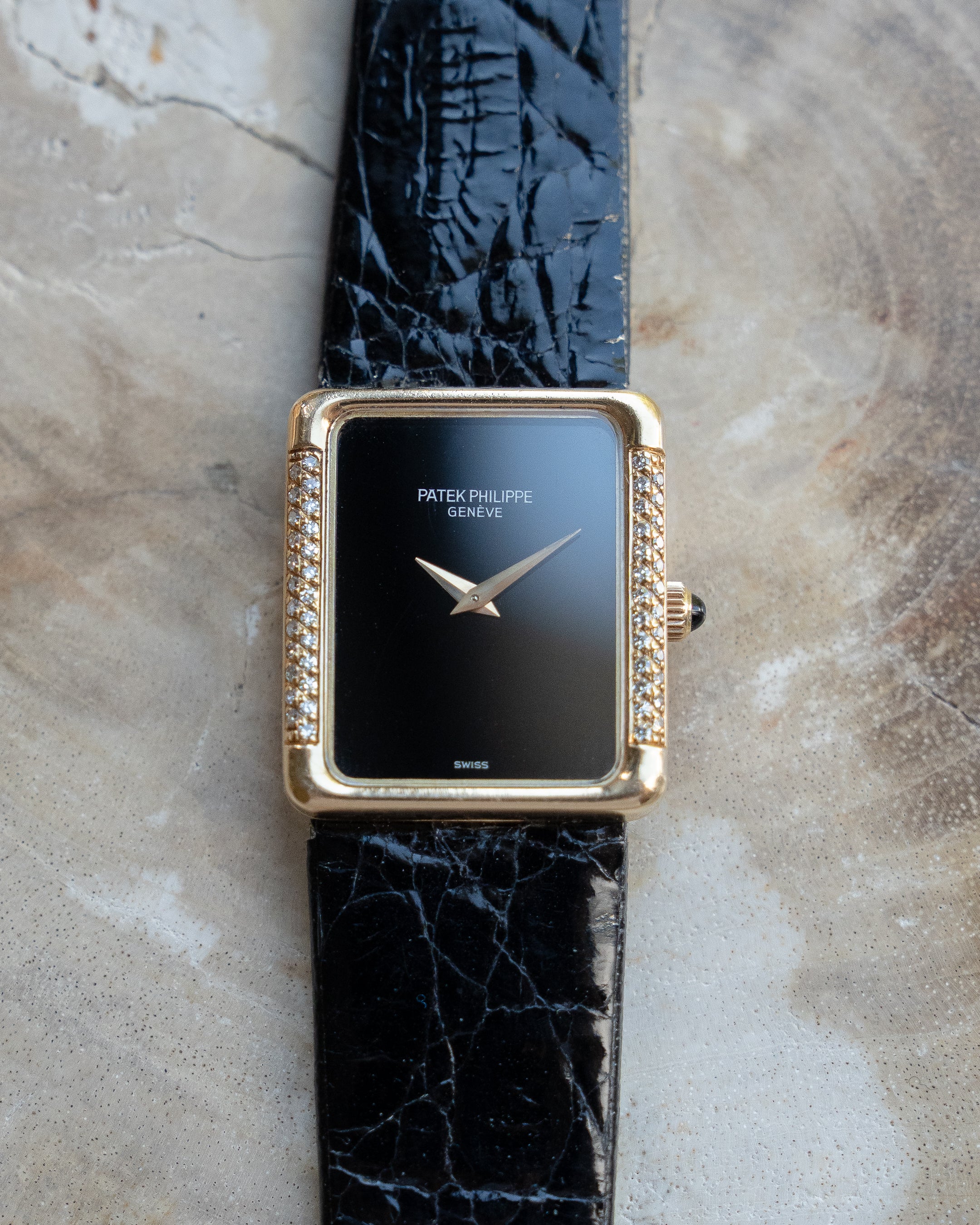 Patek Philippe reference 4311, onyx dial, diamond yellow gold case, caliber 16-250