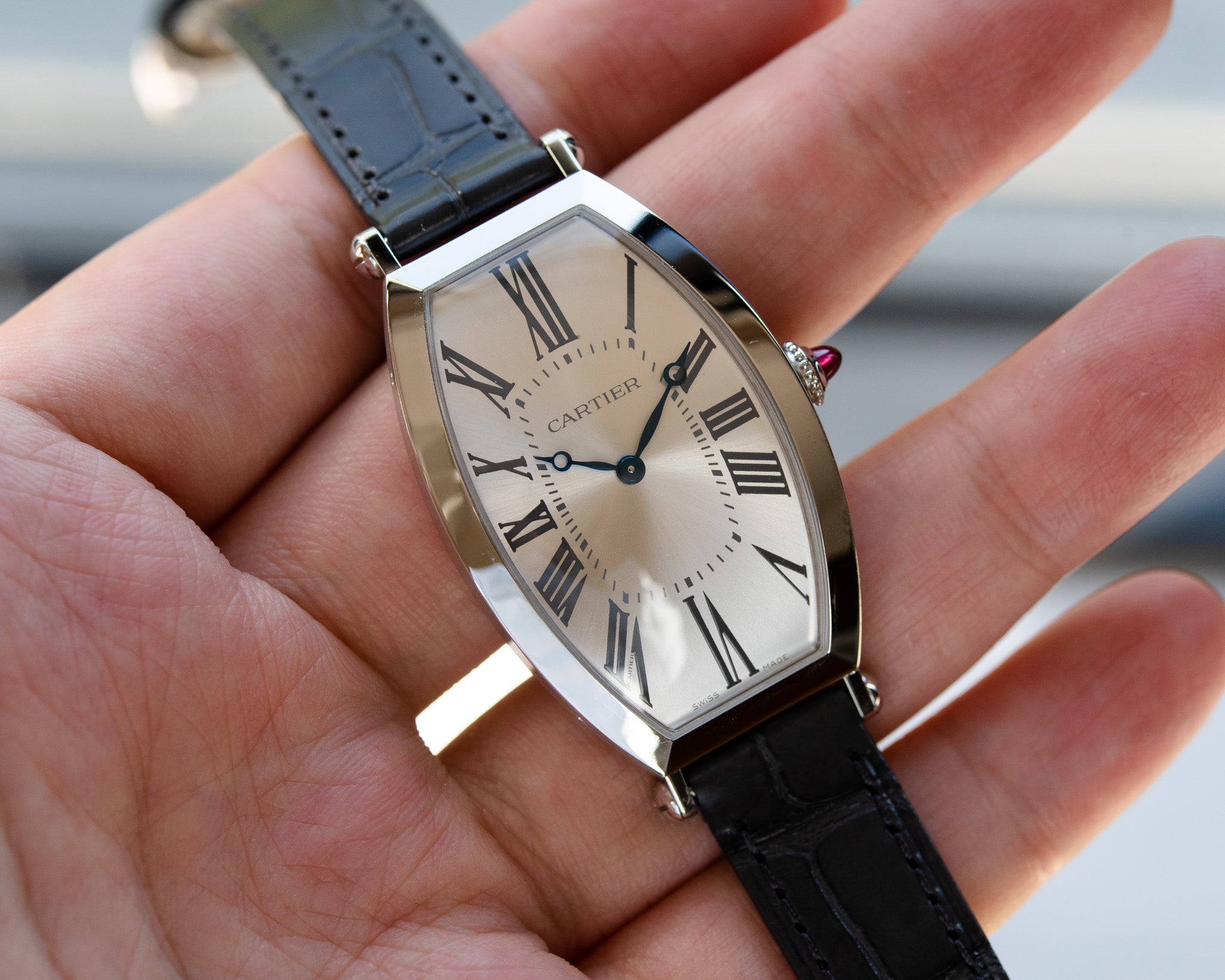 Cartier Tonneau Platinum from Collection Prive, limited edition 100 pieces