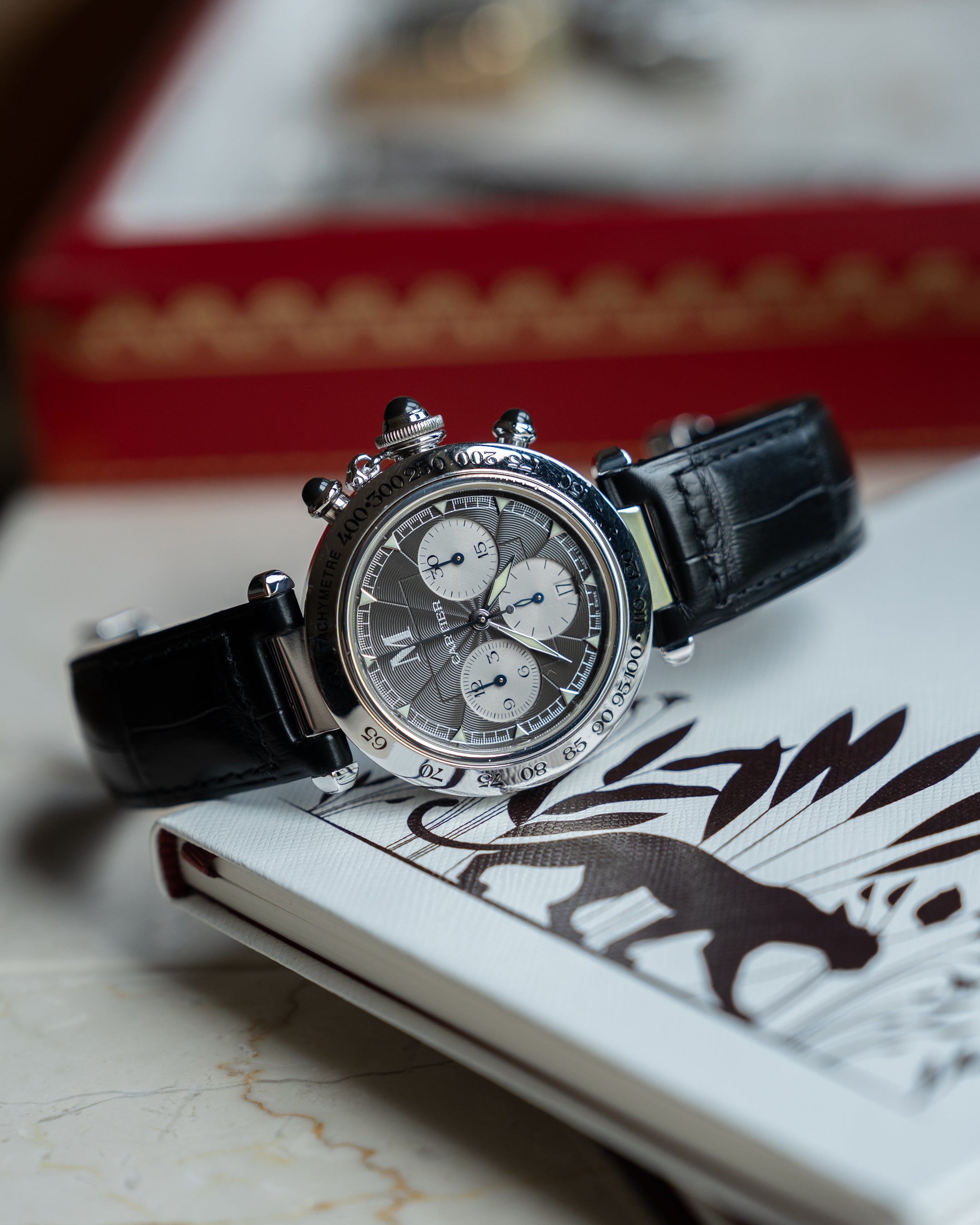 Cartier Pasha ref. 2547 chronograph in white gold - Milan limited edition