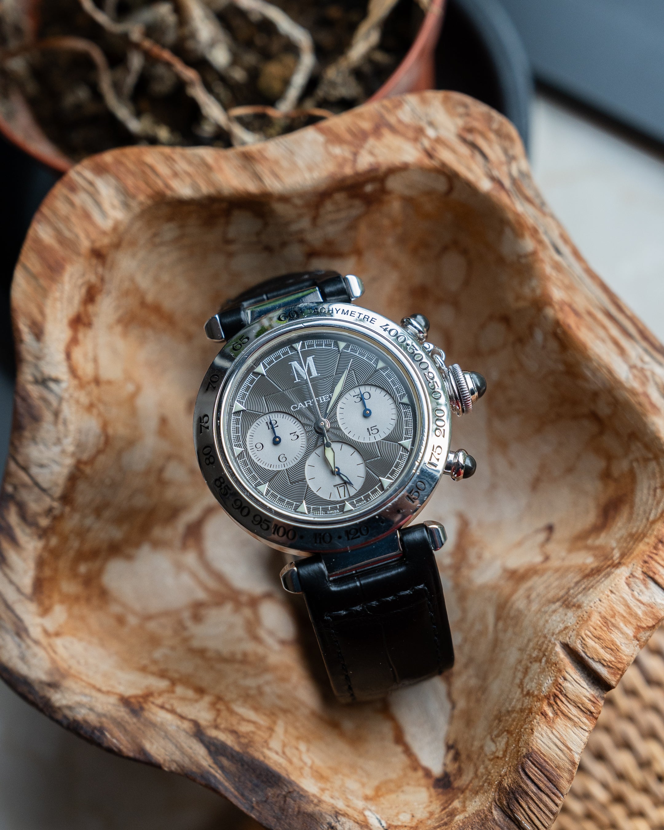 Cartier Pasha ref. 2547 chronograph in white gold - Milan limited edition