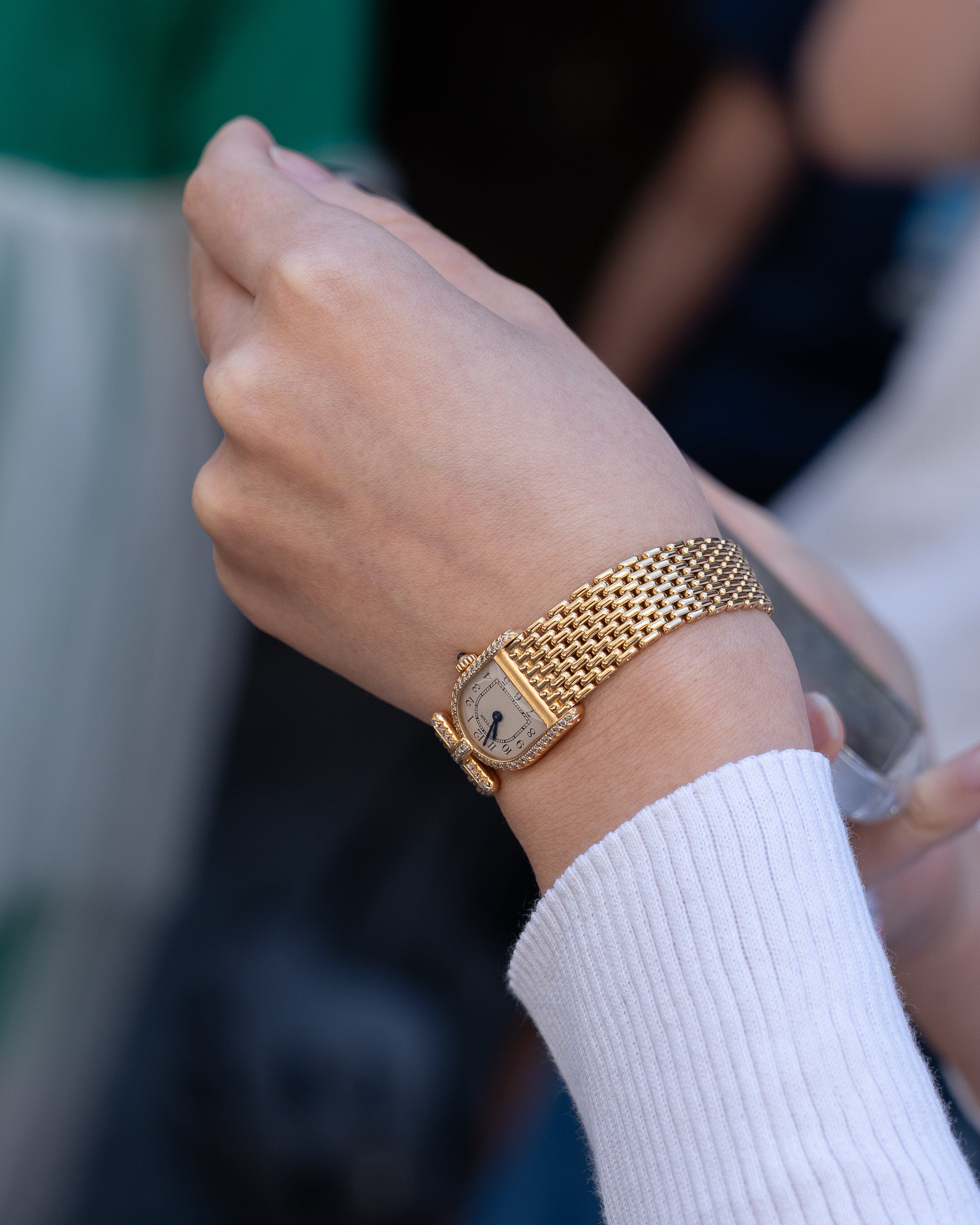 Cartier Calandre ref. 66032 in yellow gold with diamonds featuring a Cartier yellow gold bracelet