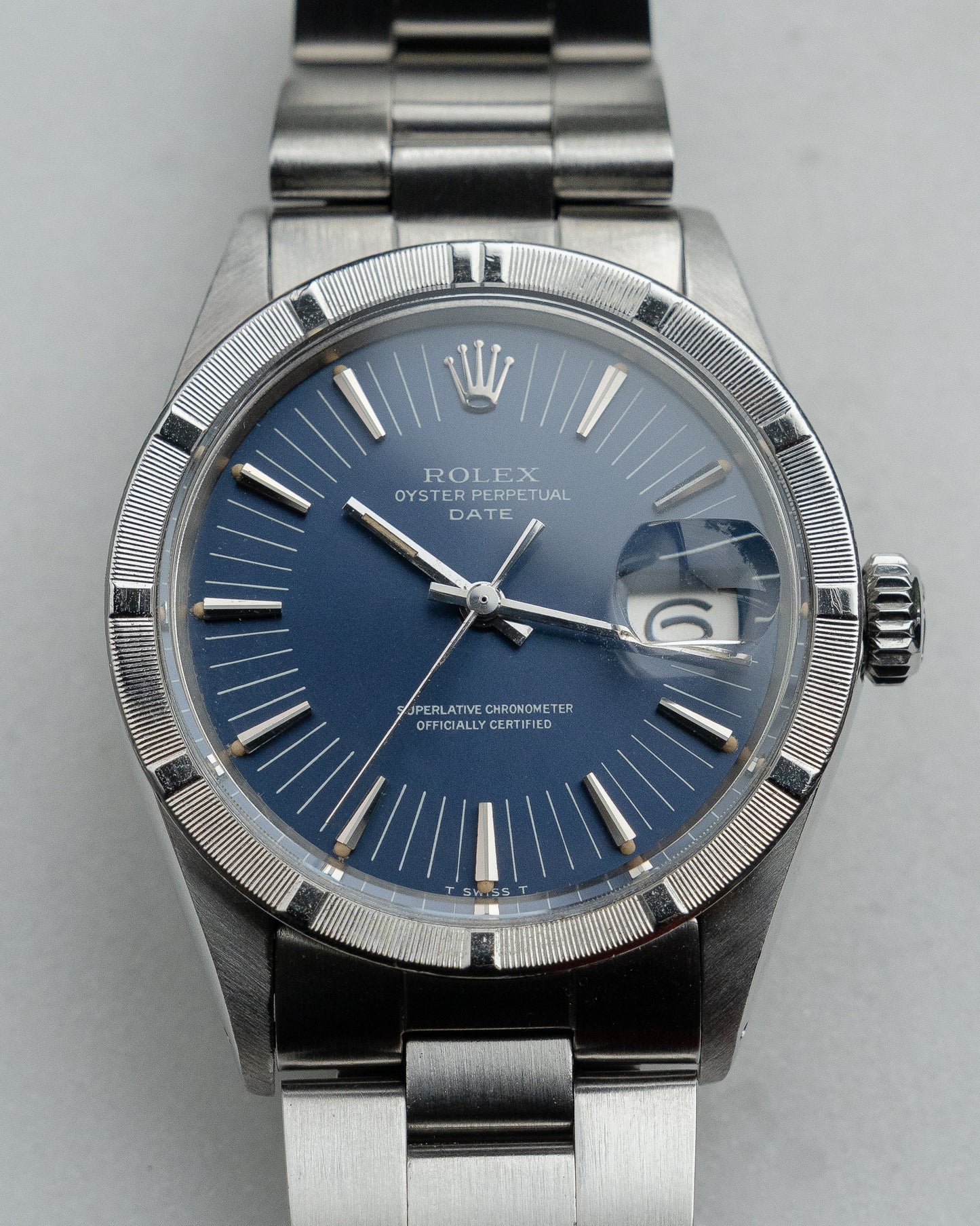 Rolex Oyster Perpetual Date ref 1501 blue radial dial, 1971