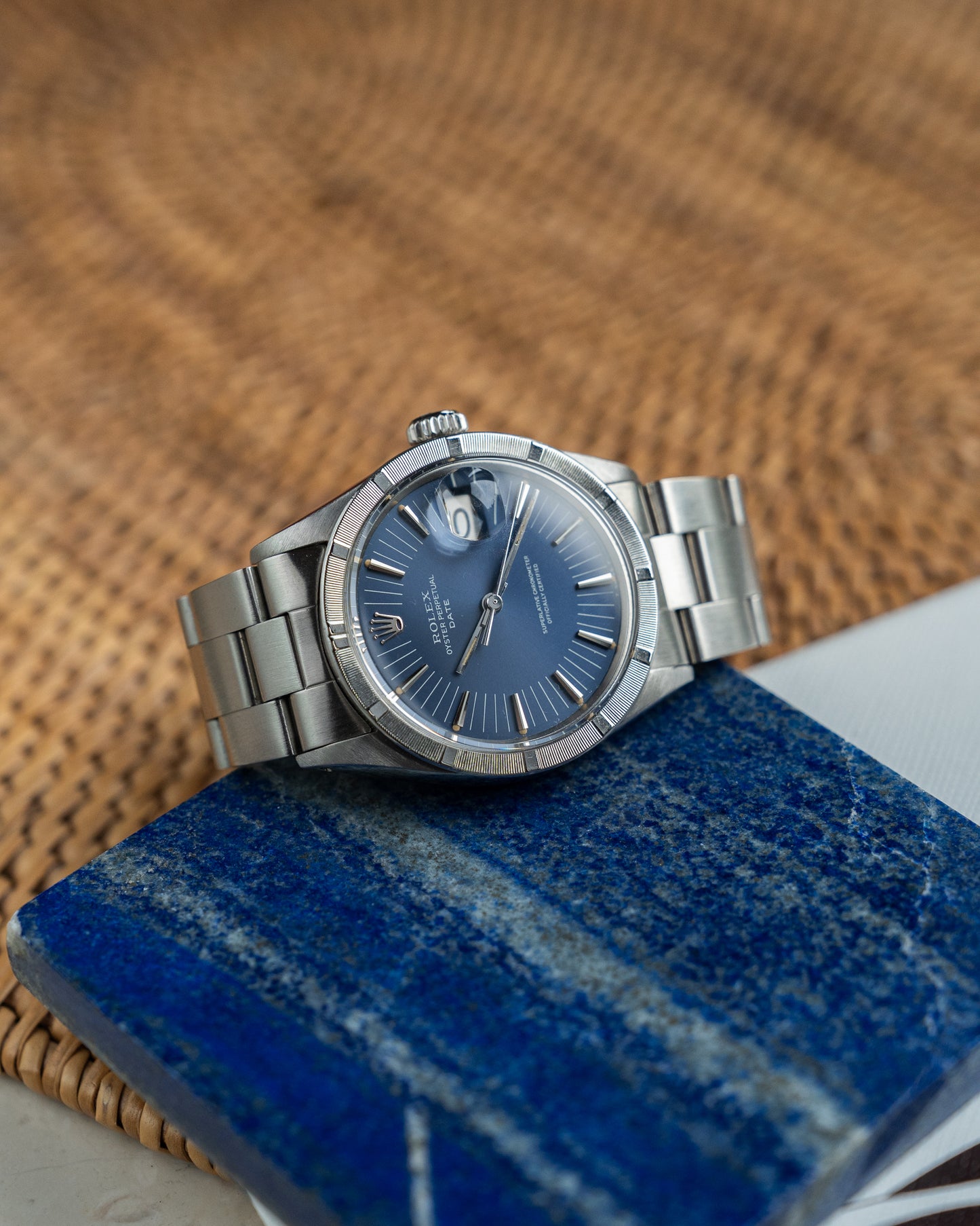 Rolex Oyster Perpetual Date ref 1501 blue radial dial, 1971