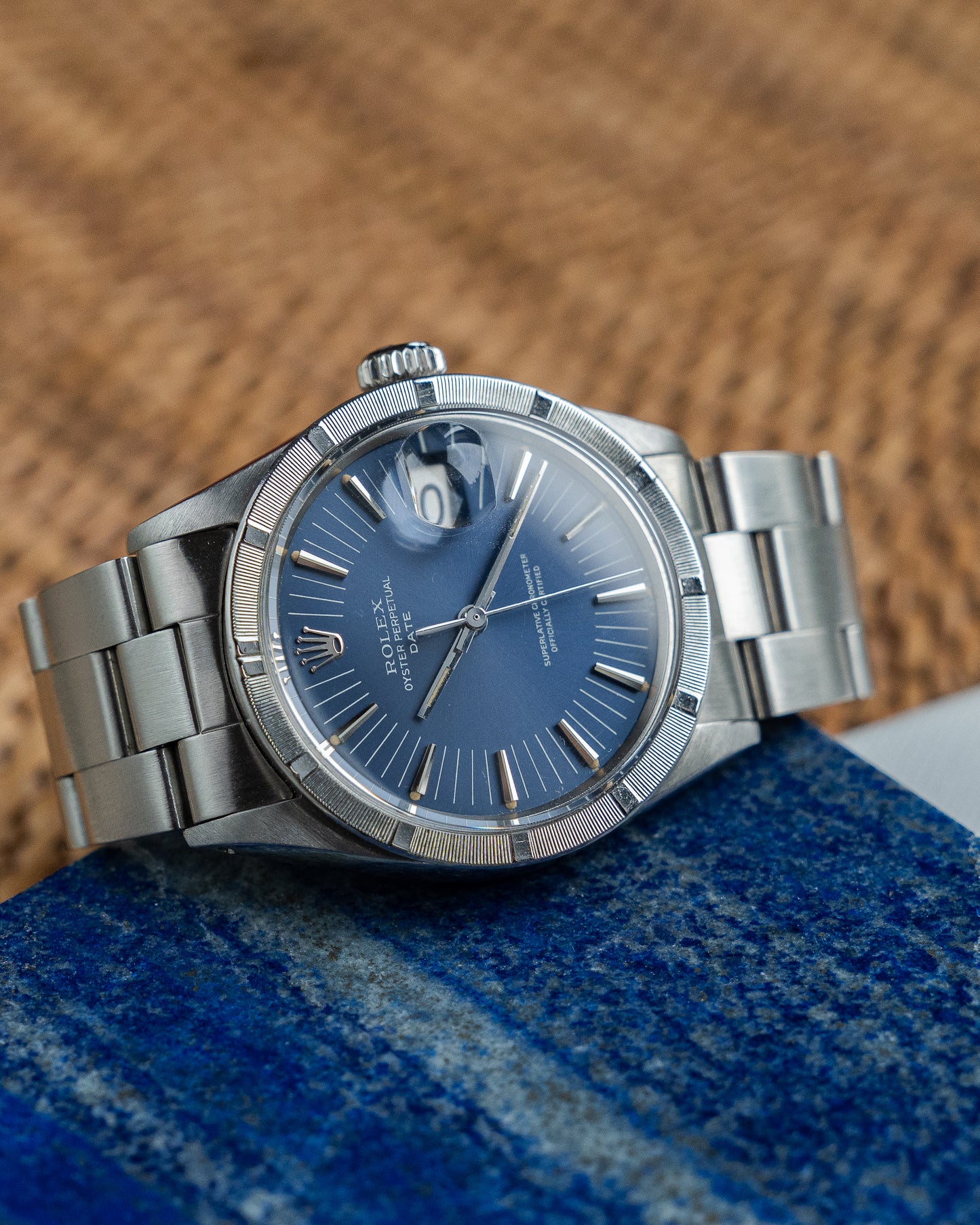 Rolex Oyster Perpetual Date ref 1501 blue radial dial, 1971