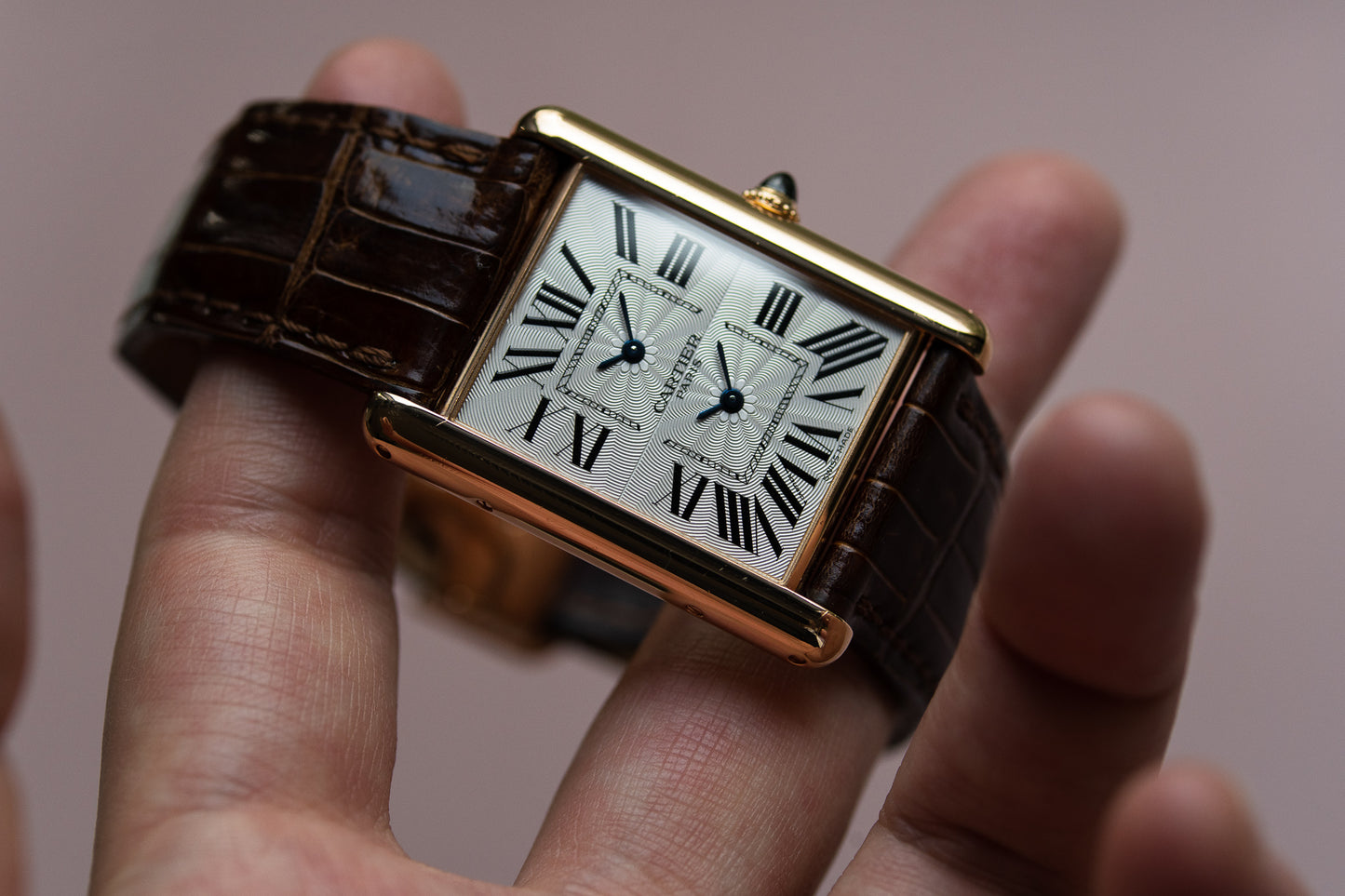 Cartier Tank Dual Time CPCP in Pink Gold, full set