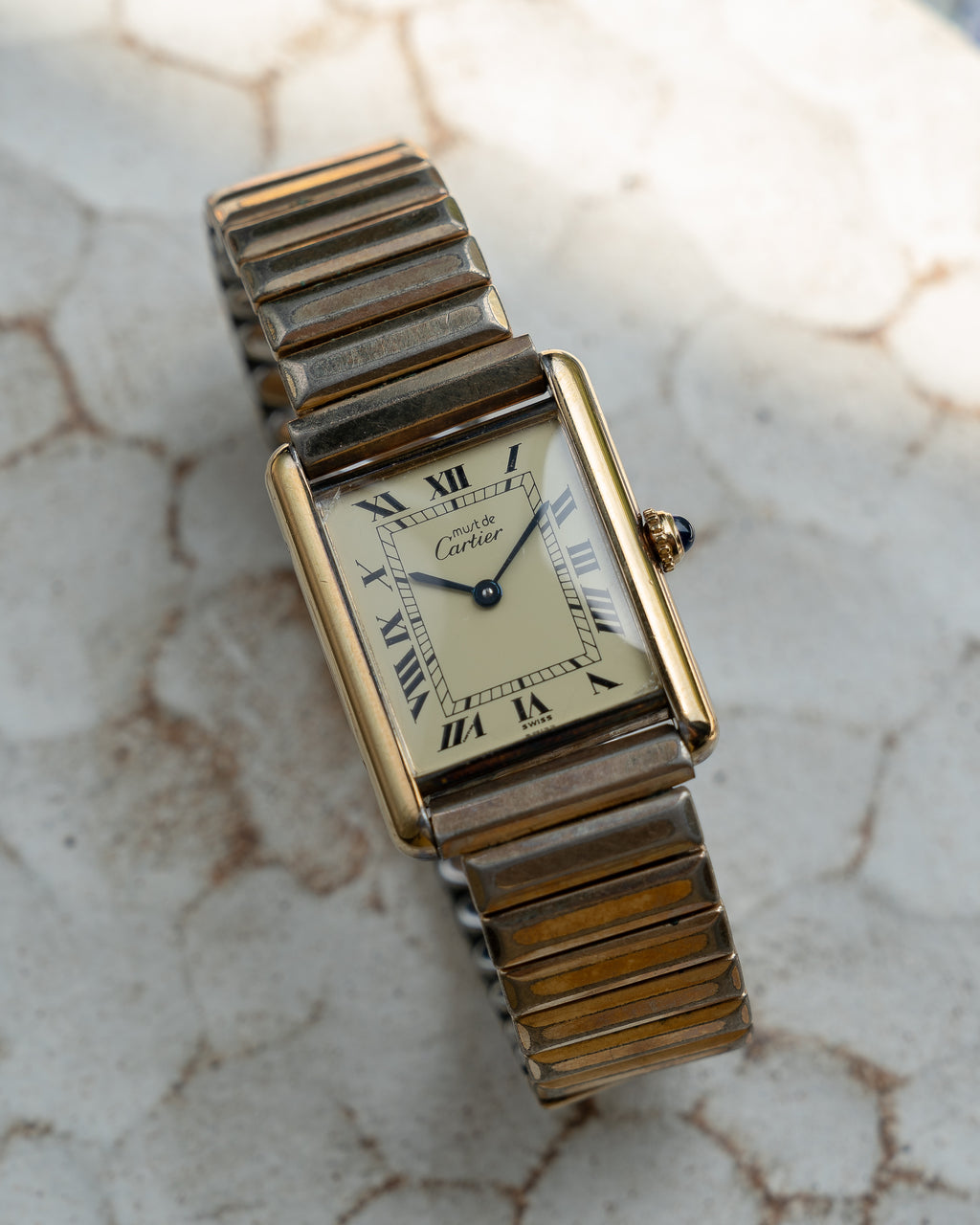 Cartier Must Tank Quartz Ivory Dial Watch Kzk Cartier Must Tank LM Ivory Dial Roman Index Quartz Watch  main image 2