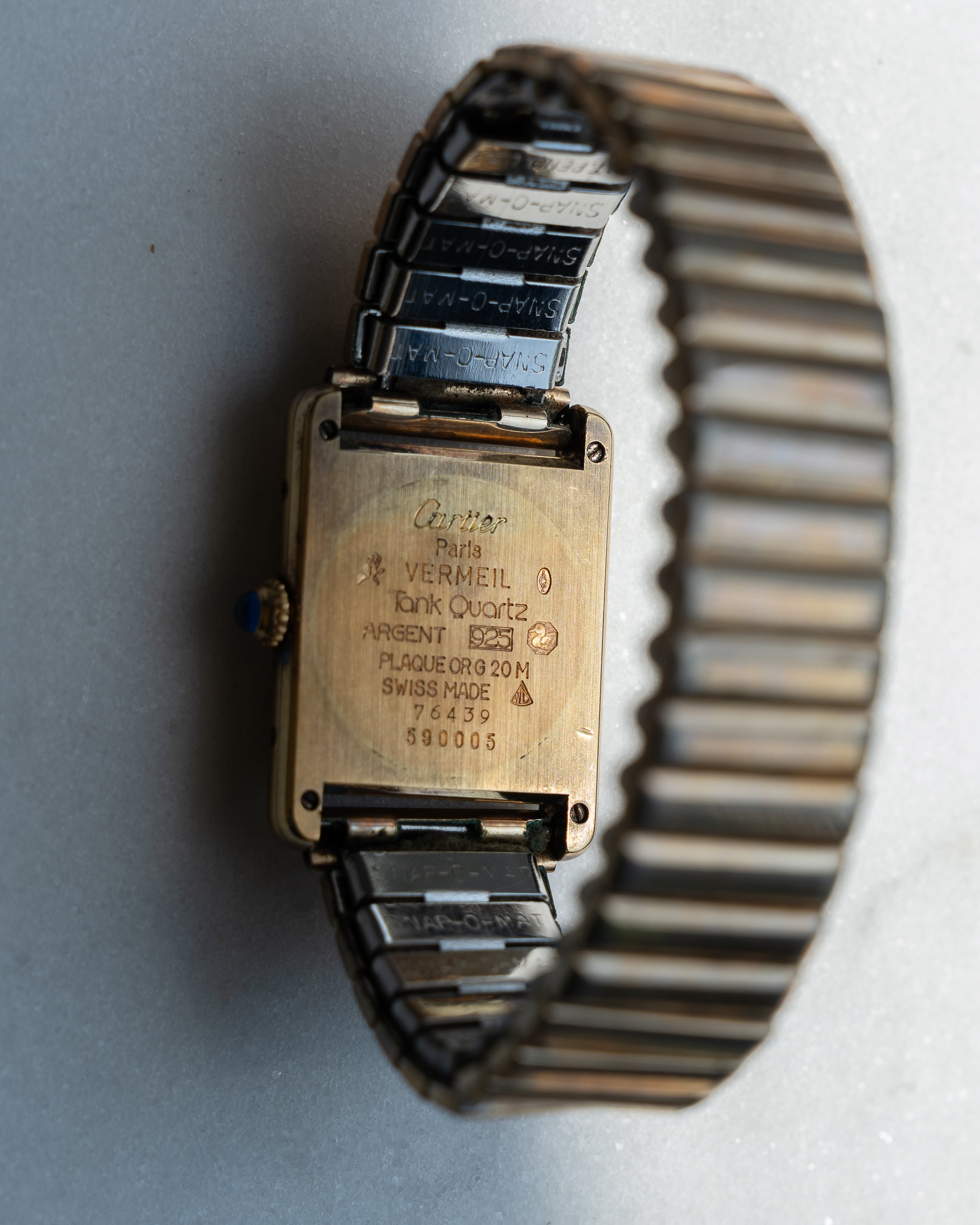 Must de Cartier Tank LM size - ivory dial with vintage stretch bracelet