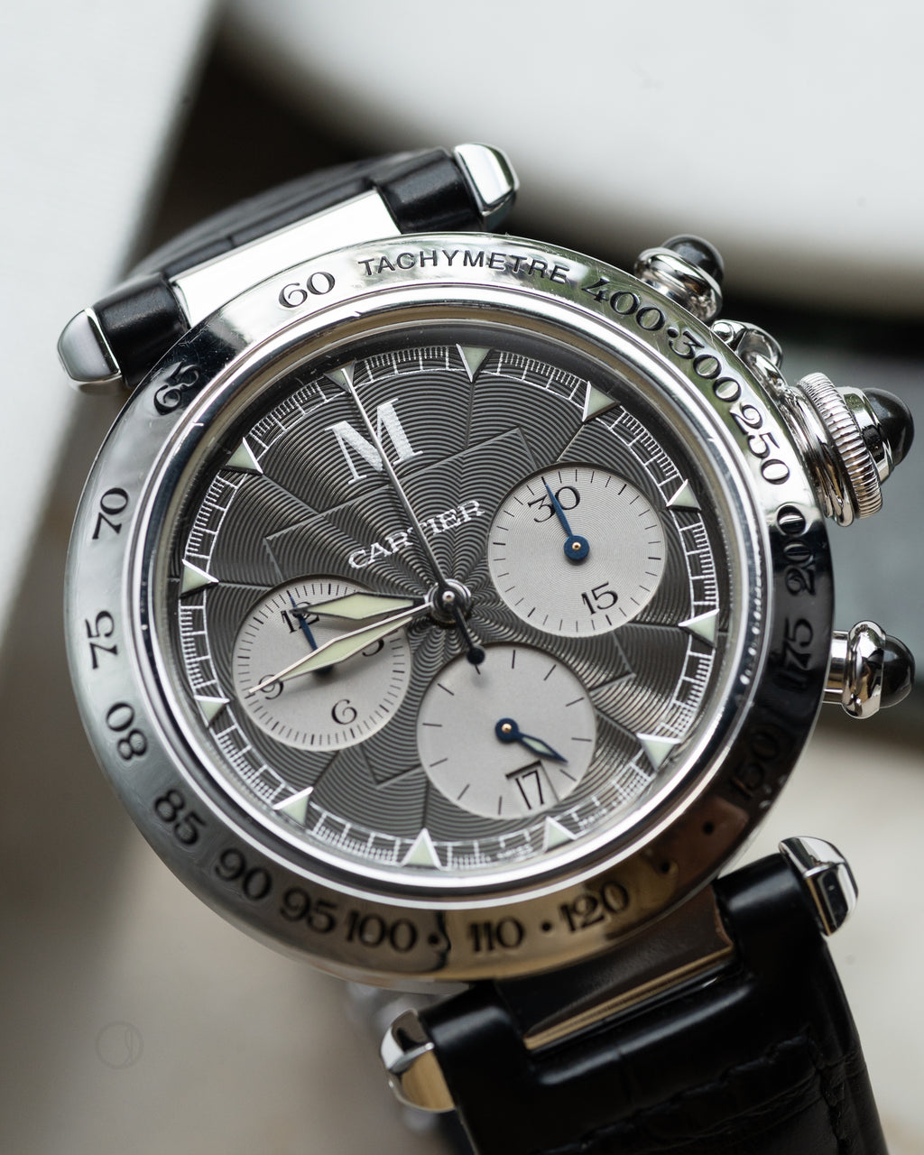 Cartier Pasha ref. 2547 chronograph in white gold - Milan limited edition