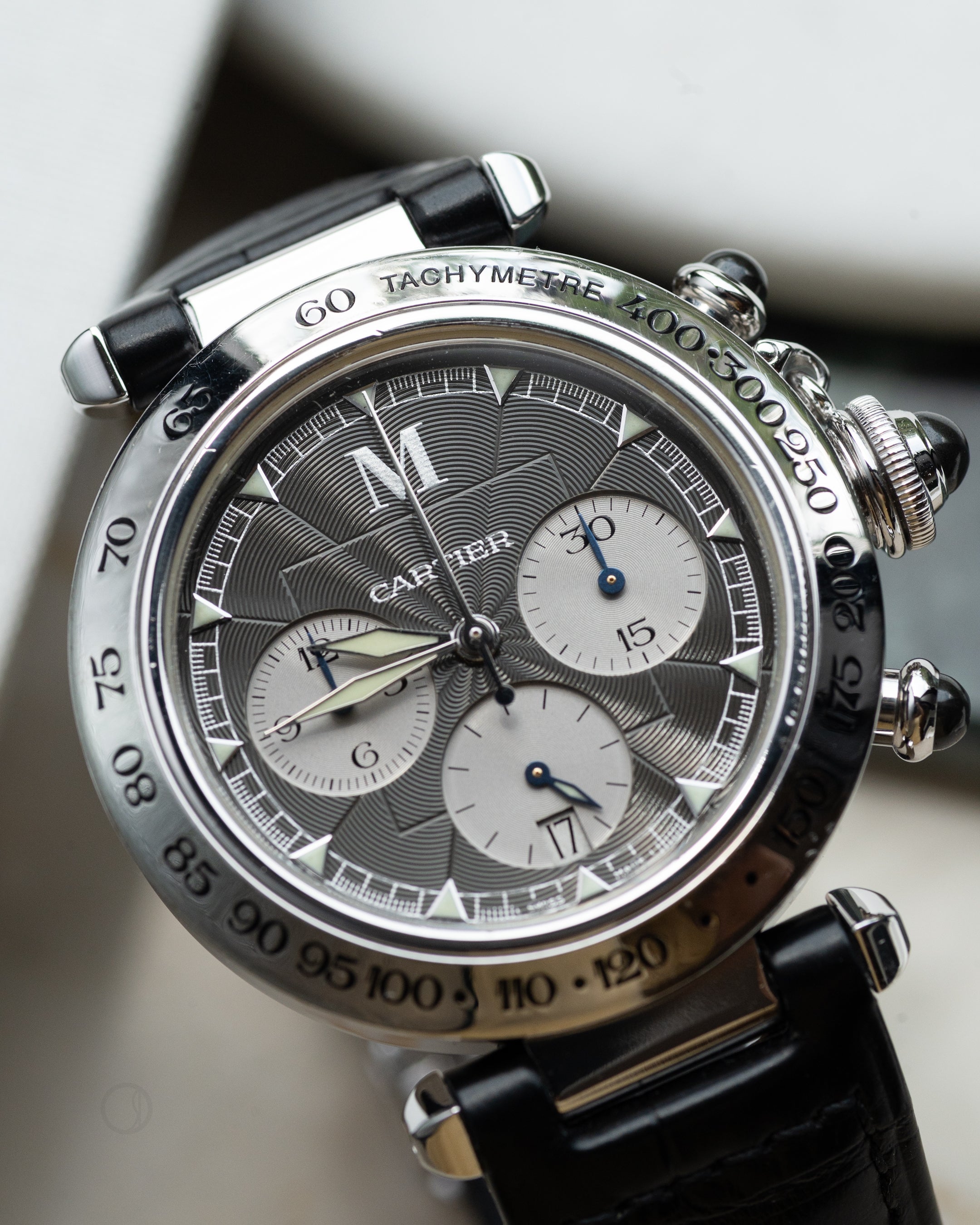 Cartier Pasha ref. 2547 chronograph in white gold - Milan limited edition
