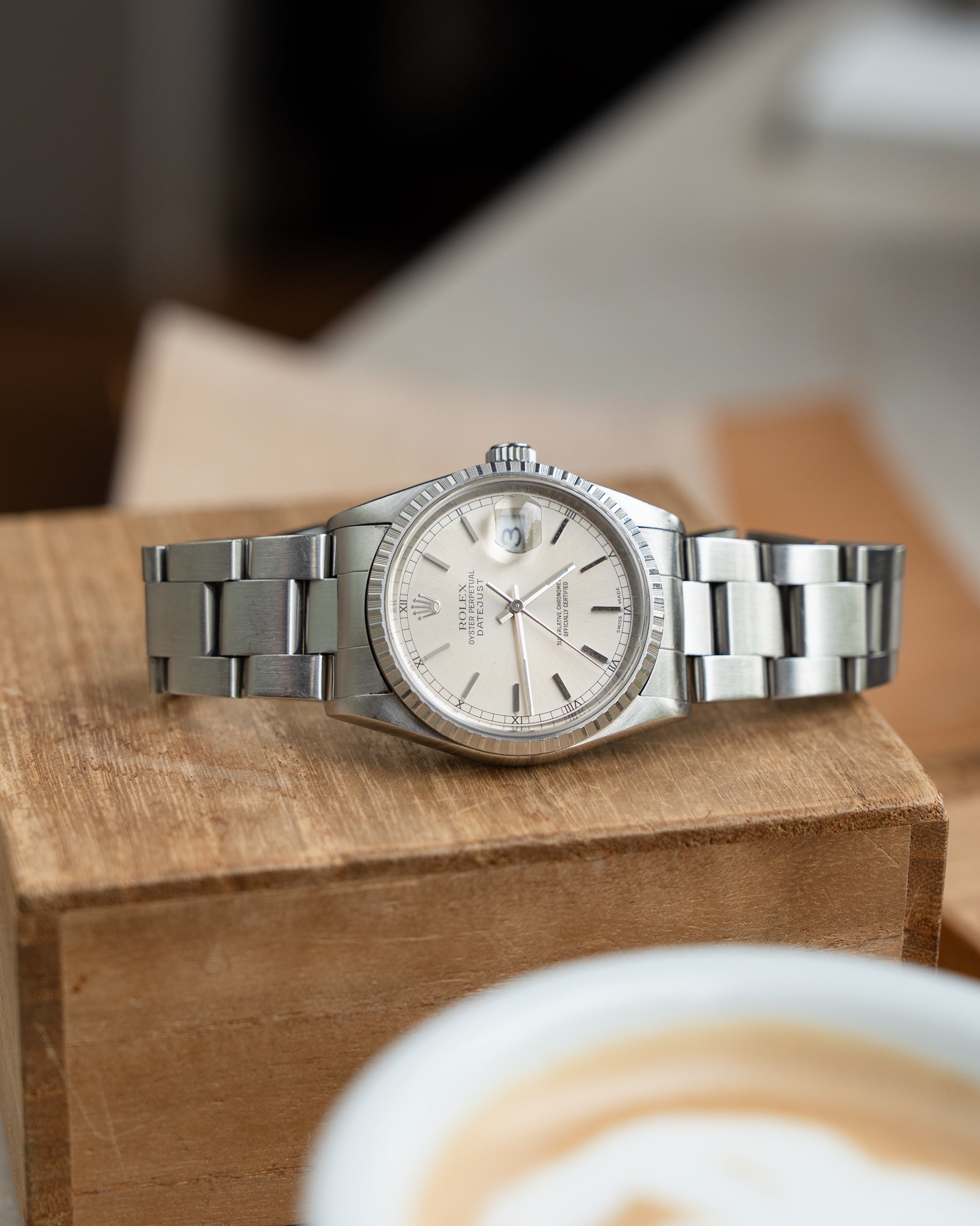Rolex Datejust ref. 16220 in steel, silver dial, oyster bracelet ref 78360