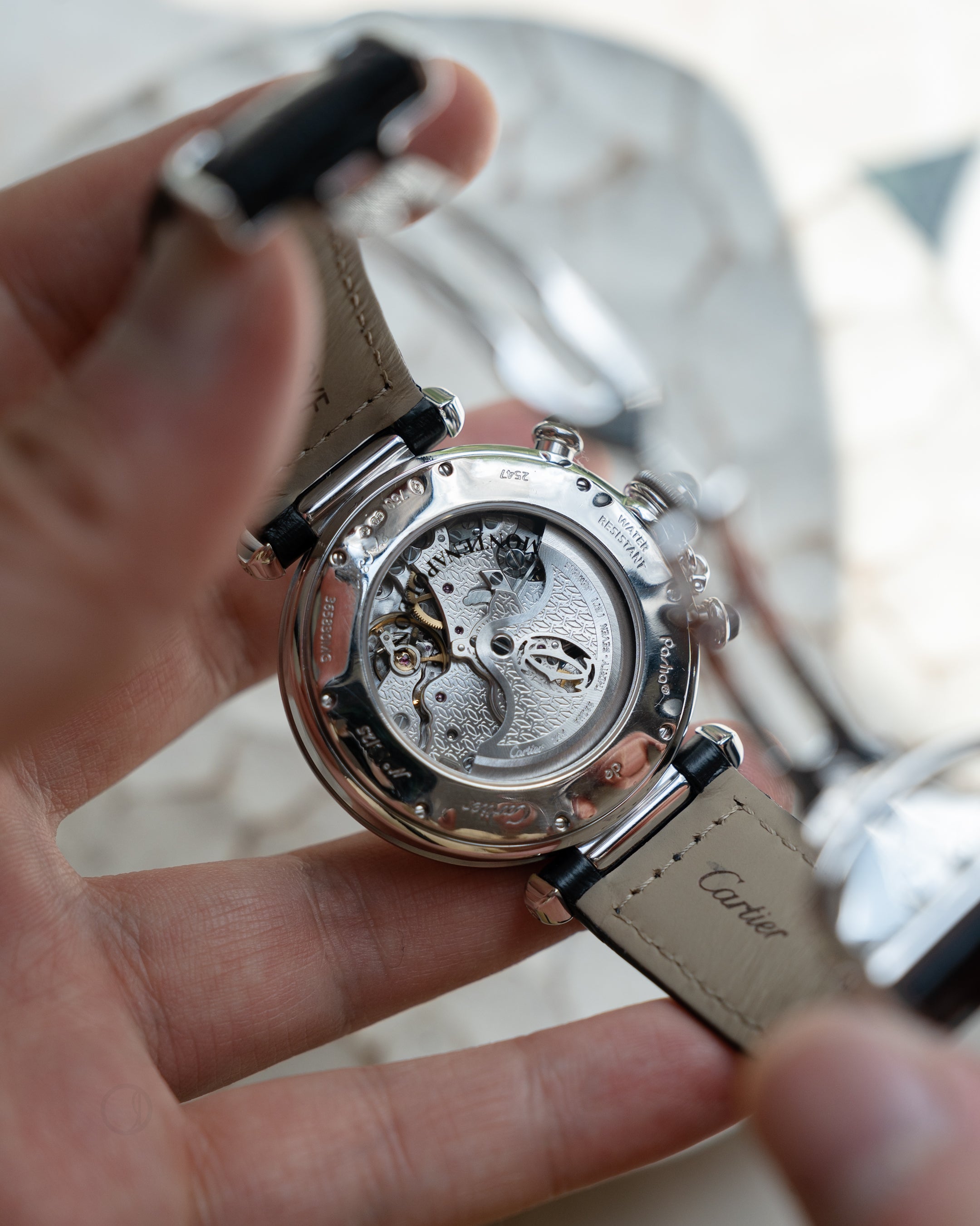 Cartier Pasha ref. 2547 chronograph in white gold - Milan limited edition