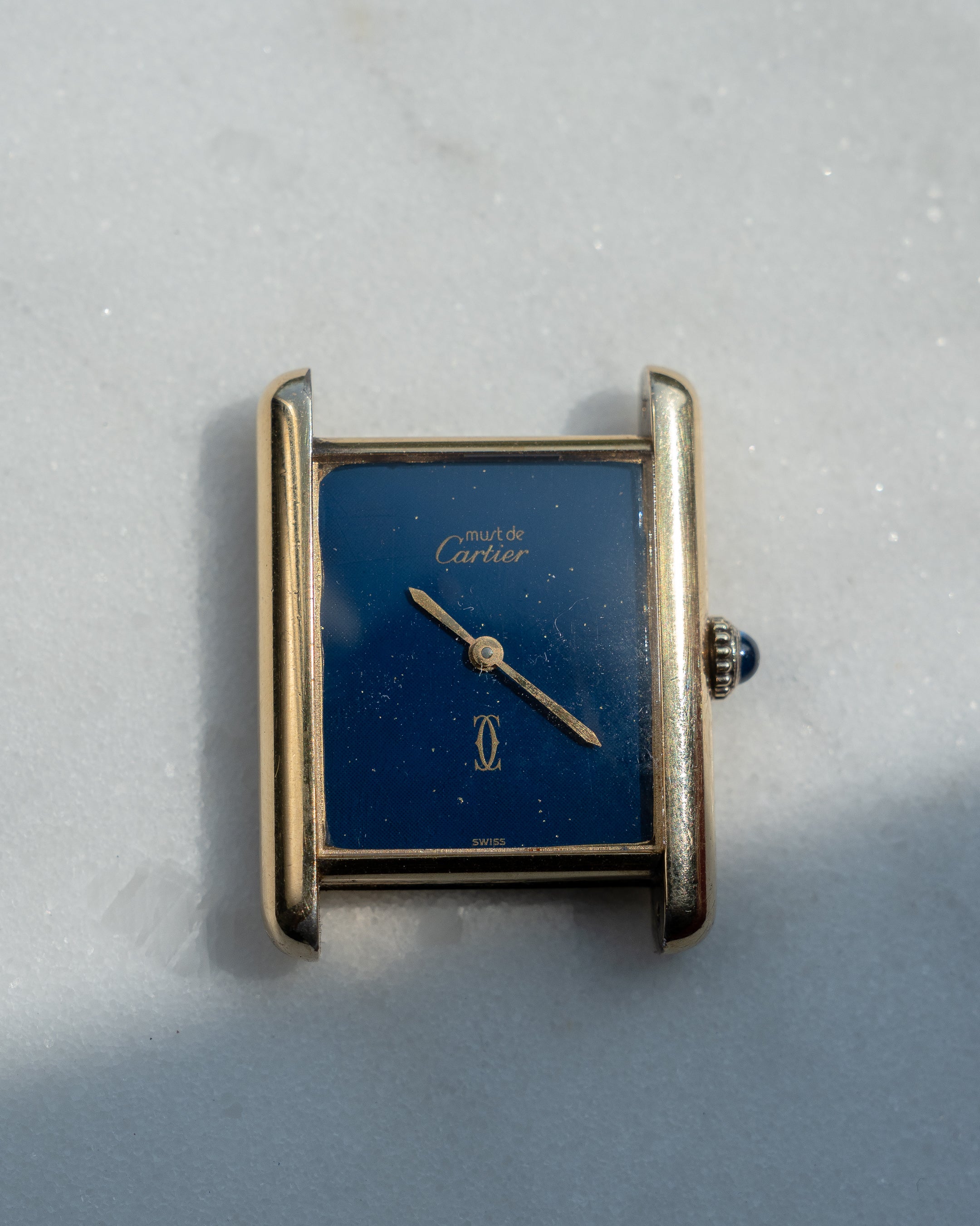 Must de Cartier Tank LM - Blue Lacquer dial with manual wind movement