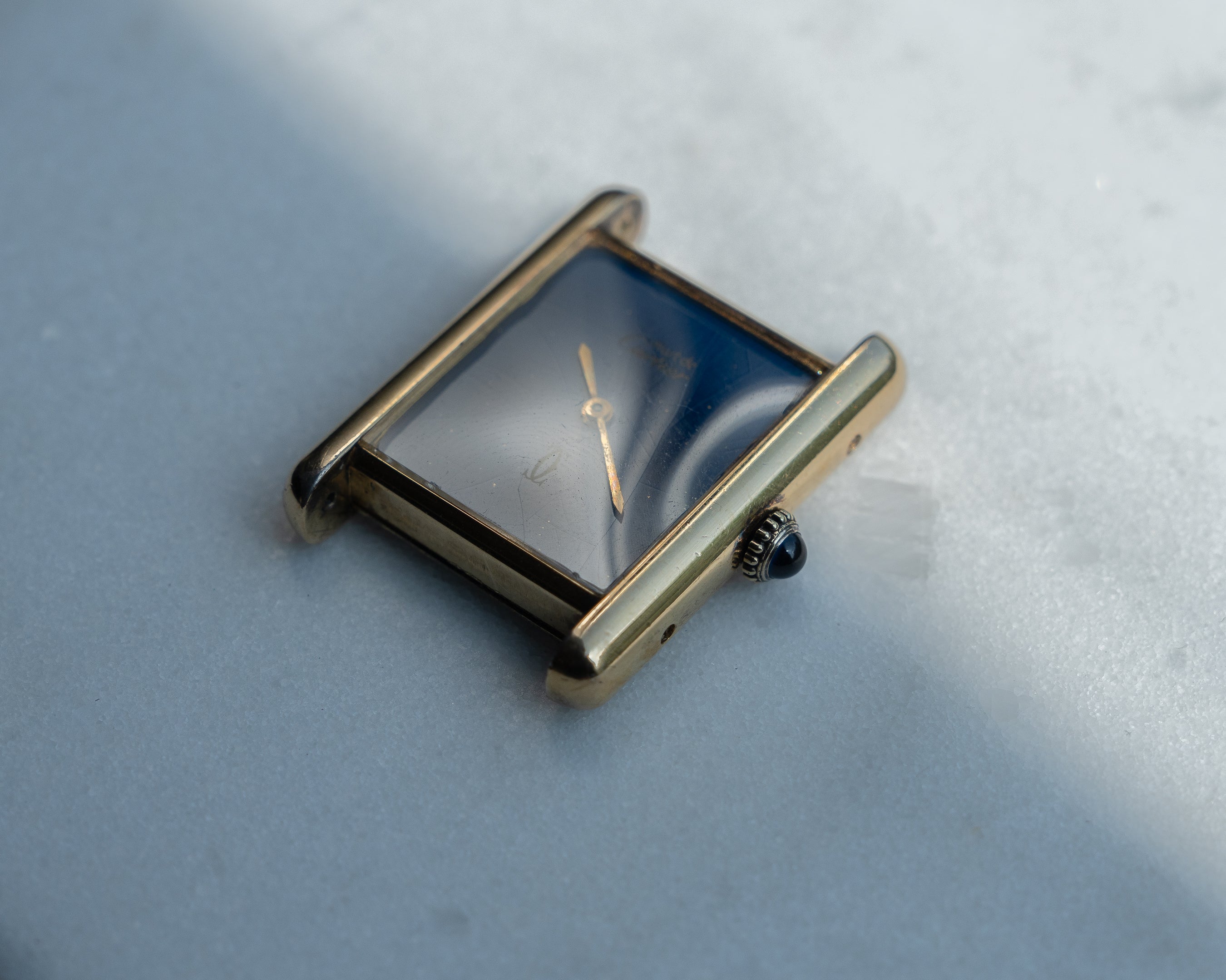 Must de Cartier Tank LM - Blue Lacquer dial with manual wind movement