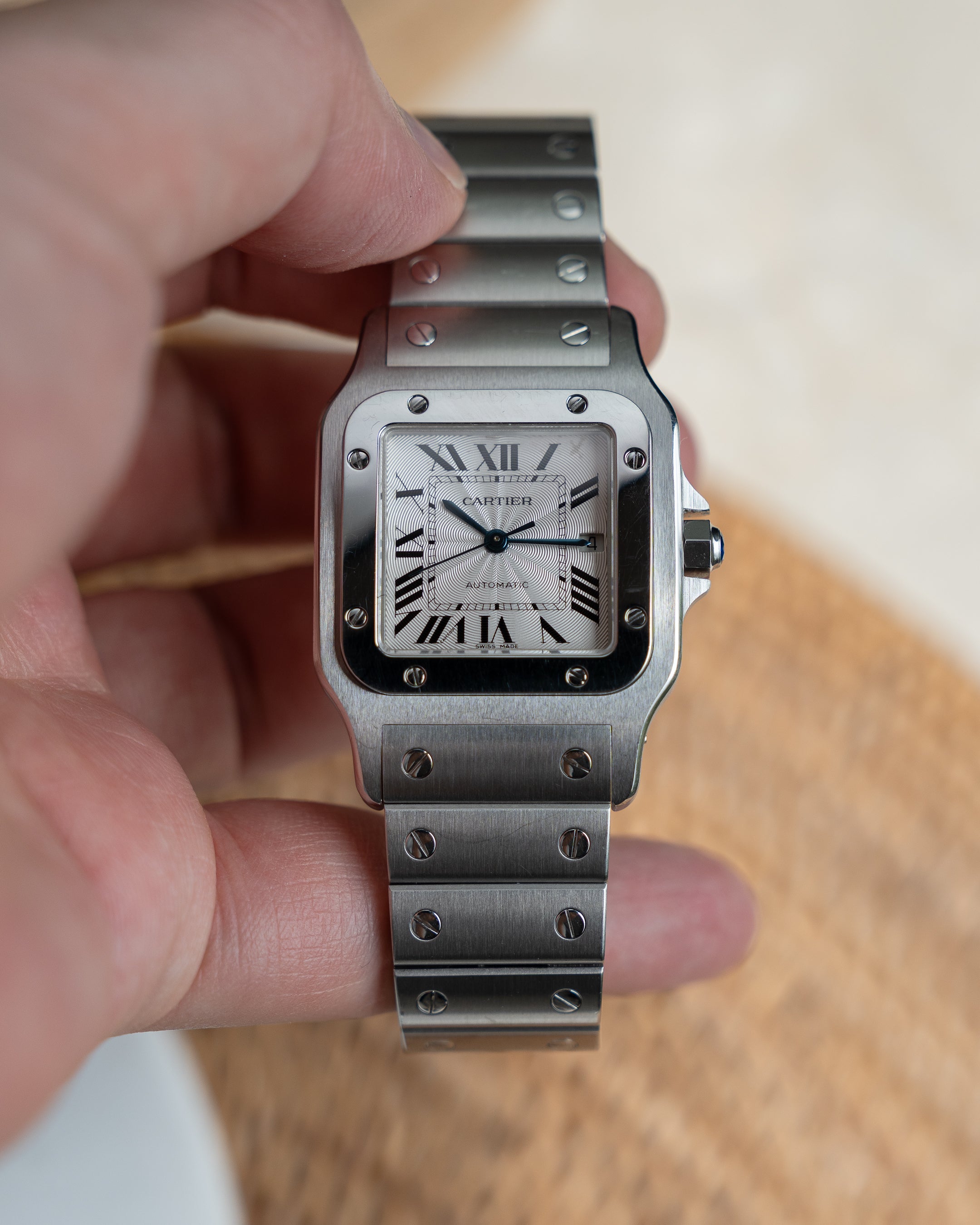 Cartier Santos Galbée, reference 2319 in steel, LM size, full set, 2002