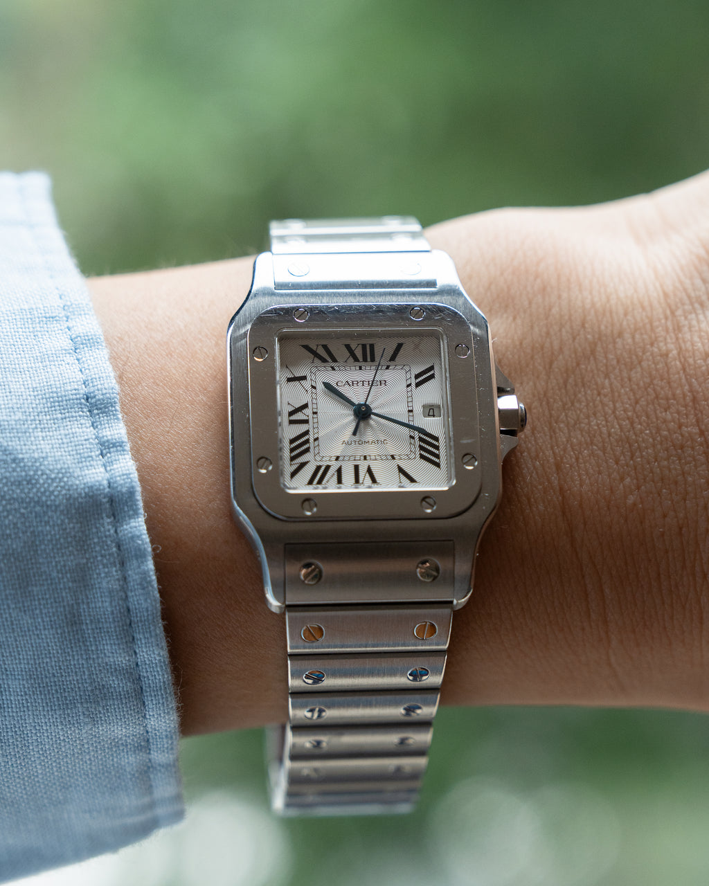 Cartier Santos Galbée, reference 2319 in steel, LM size, full set, 2002