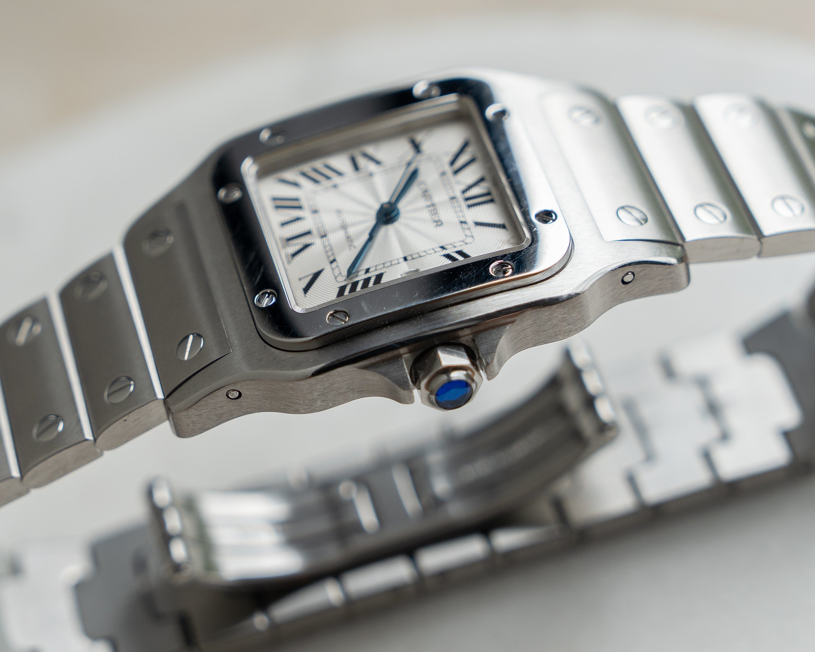 Cartier Santos Galbée, reference 2319 in steel, LM size, full set, 2002
