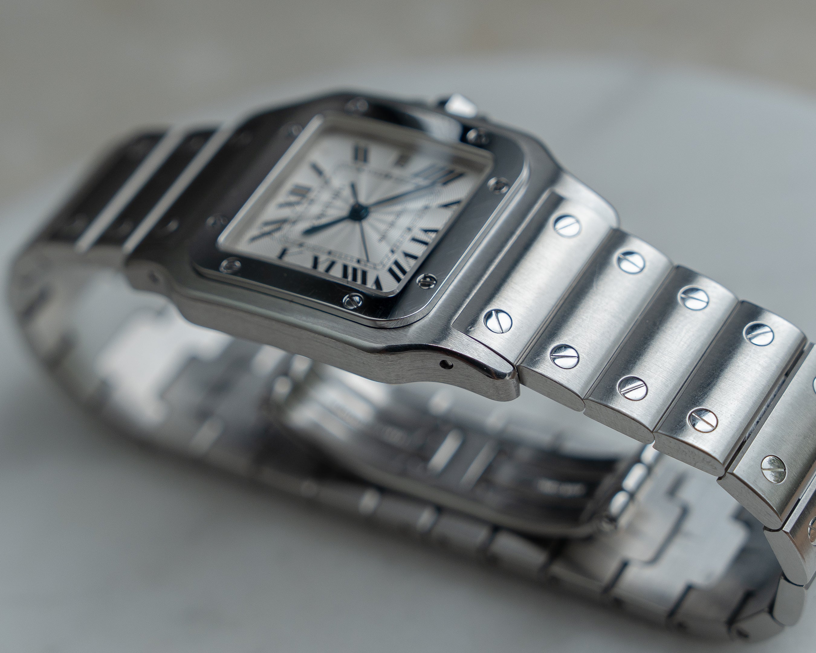 Cartier Santos Galbée, reference 2319 in steel, LM size, full set, 2002