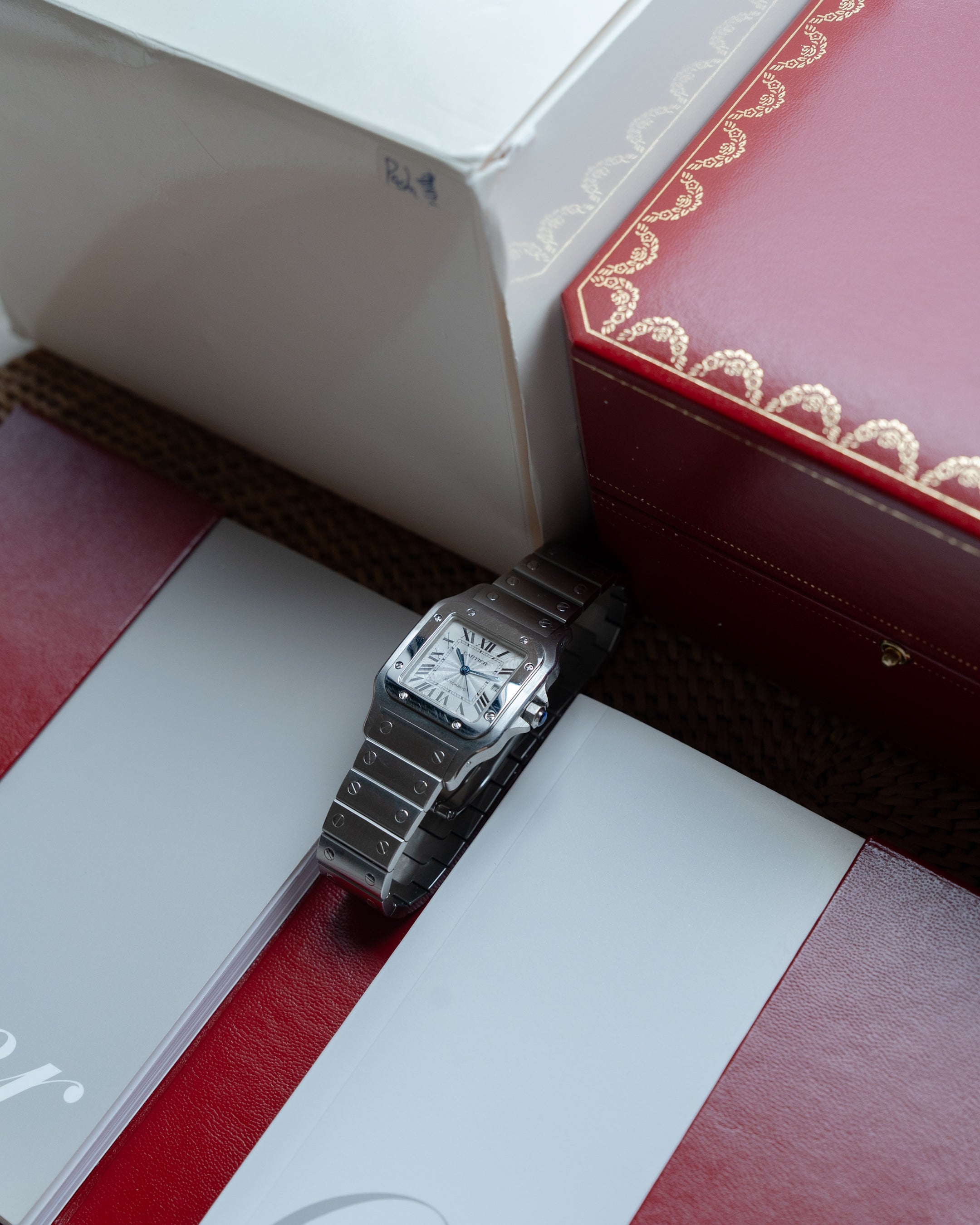 Cartier Santos Galbée, reference 2319 in steel, LM size, full set, 2002