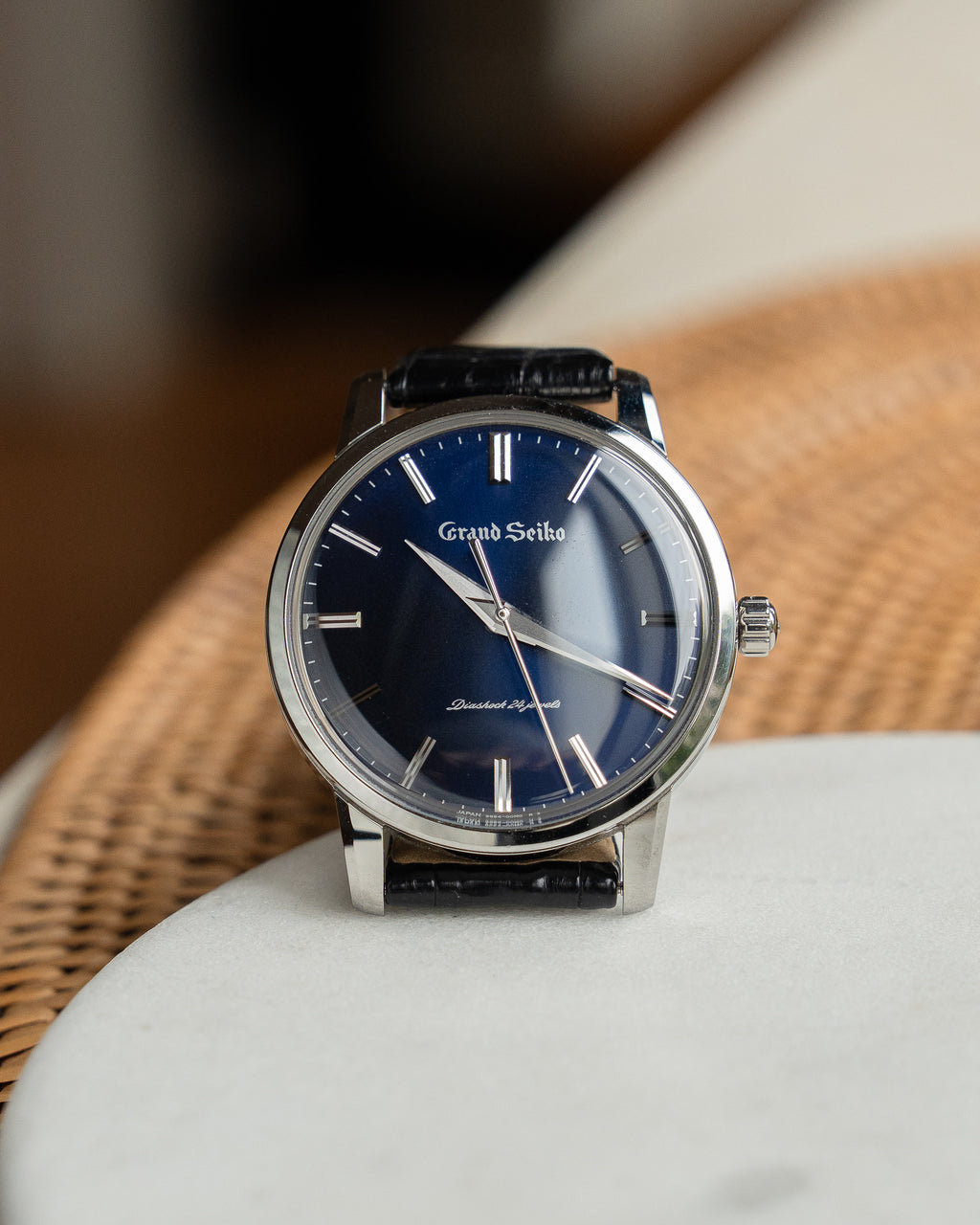 Grand Seiko SGBW259 in brilliant titanium, manual wind caliber 9S64