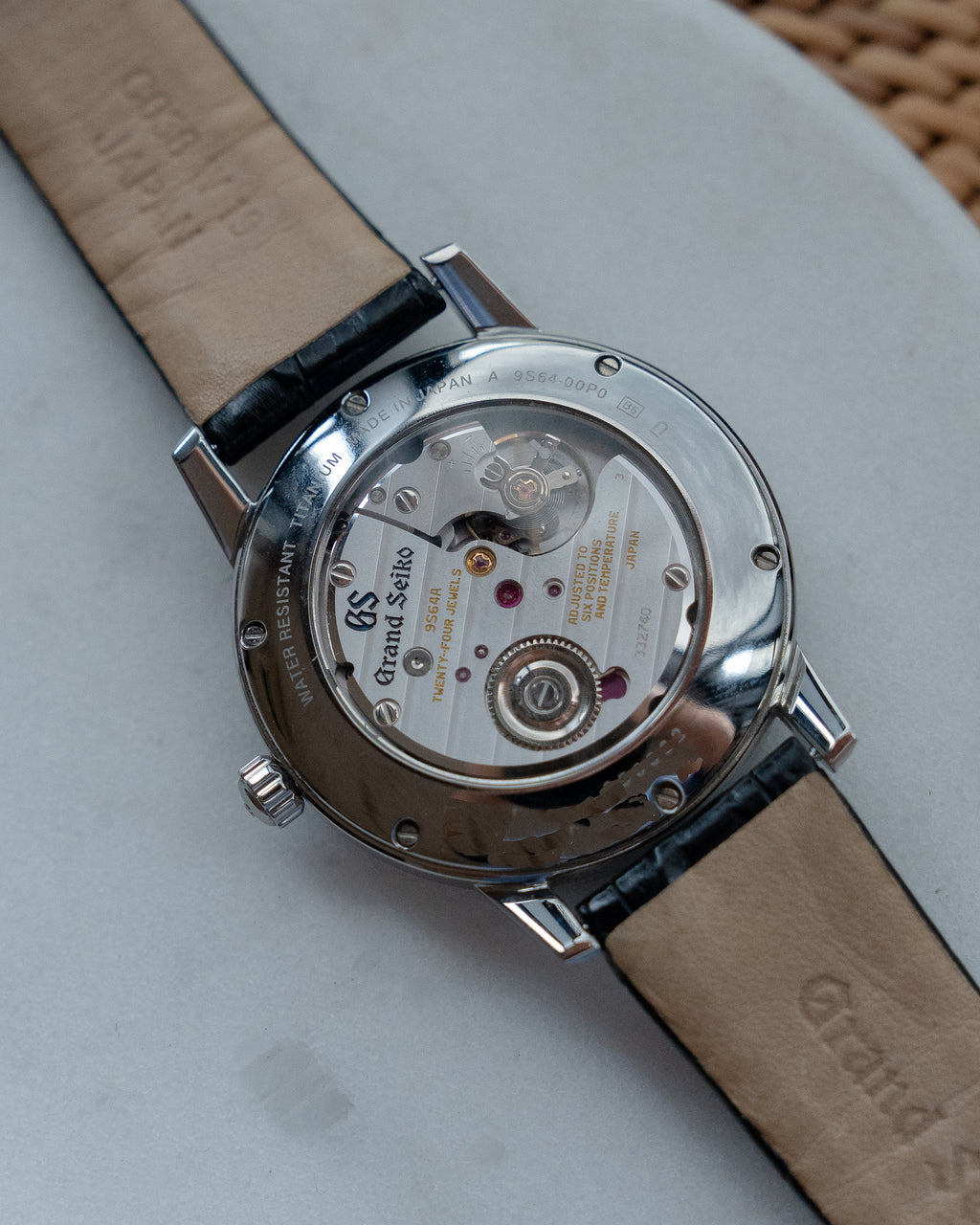 Grand Seiko SGBW259 in brilliant titanium, manual wind caliber 9S64