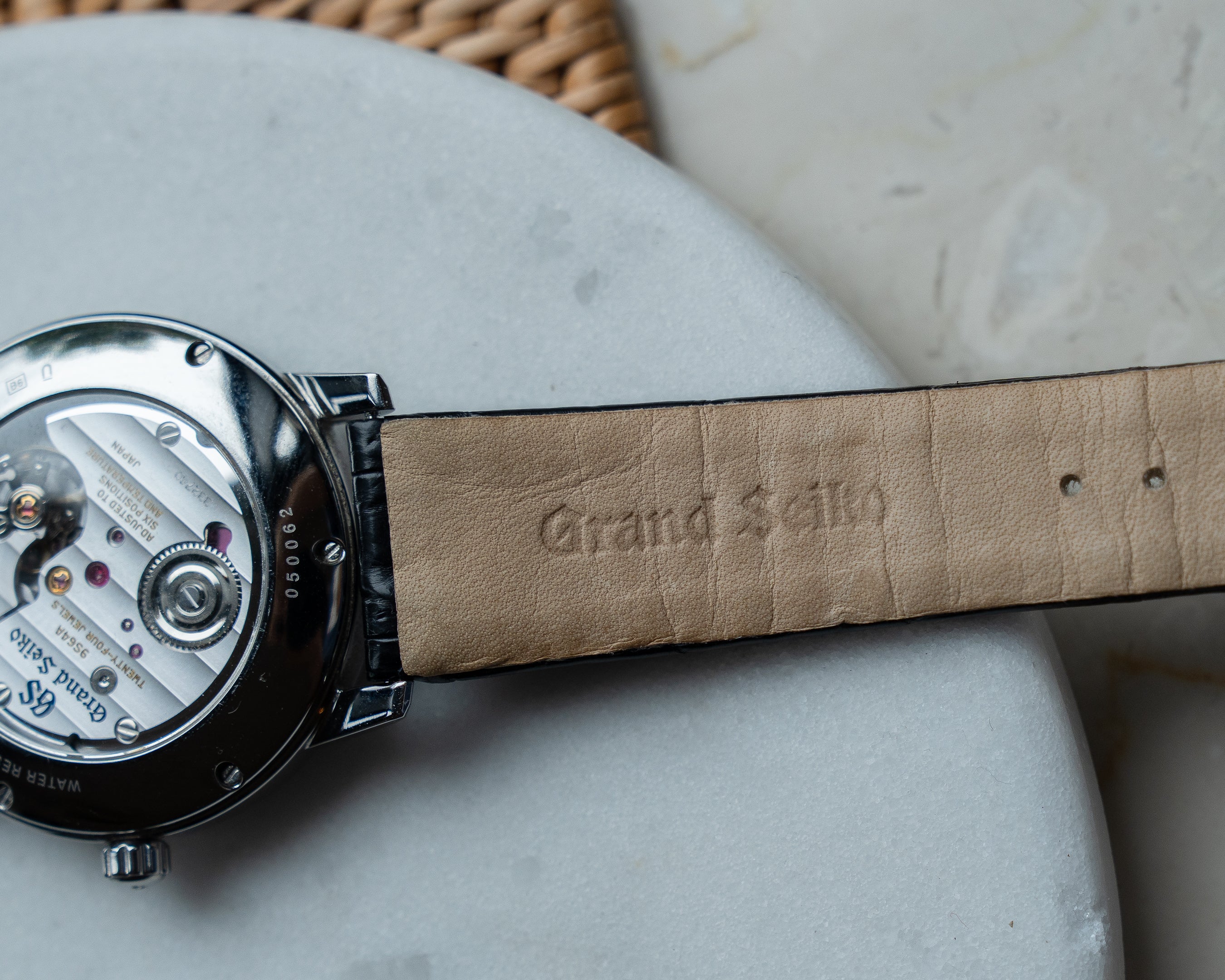 Grand Seiko SGBW259 in brilliant titanium, manual wind caliber 9S64