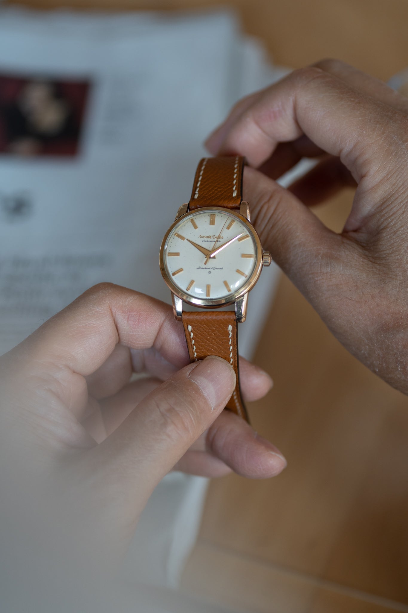 Grand Seiko First raised logo with original papers, December 1962