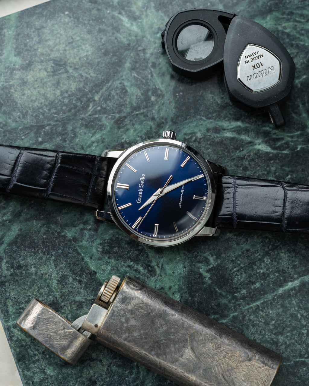 Grand Seiko SGBW259 in brilliant titanium, manual wind caliber 9S64