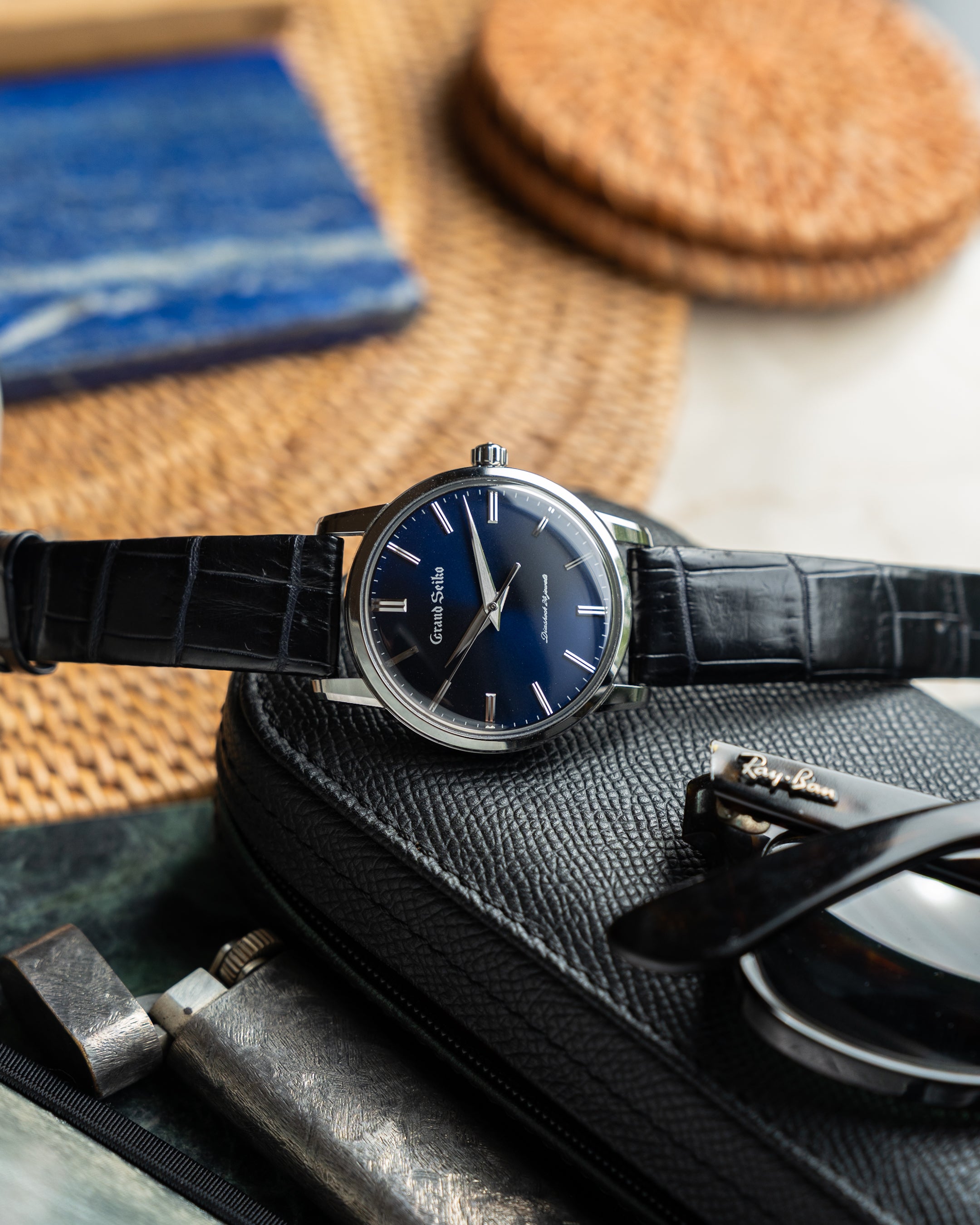 Grand Seiko SGBW259 in brilliant titanium, manual wind caliber 9S64