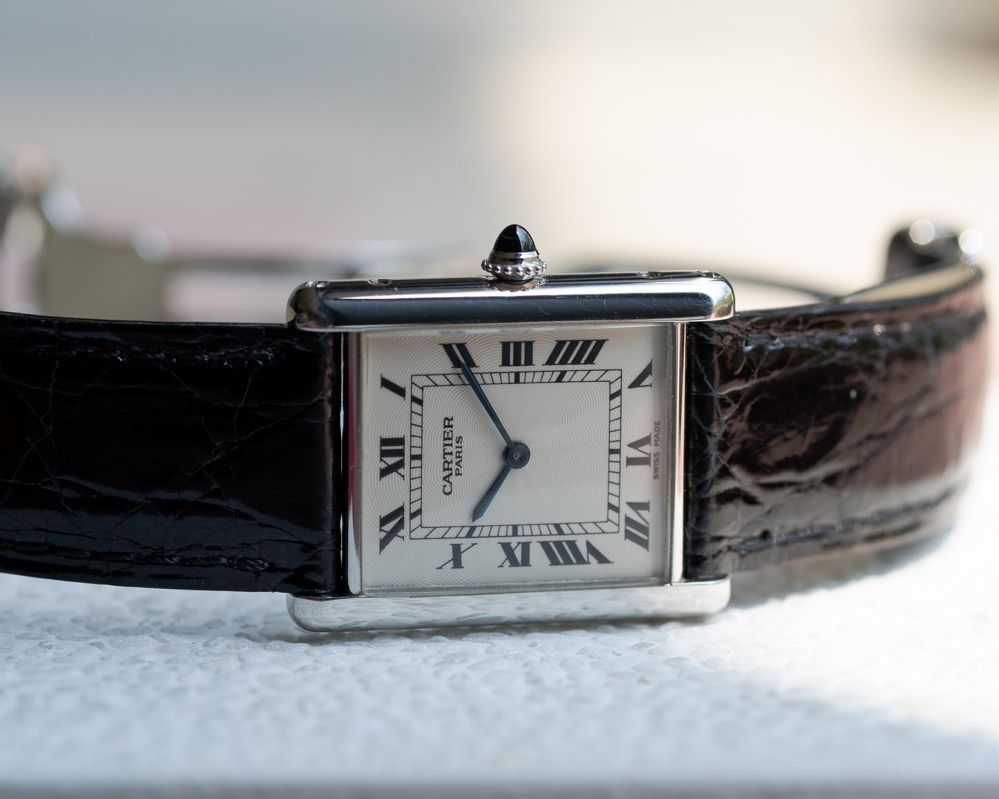 Cartier Tank Louis in platinum early CPCP, full set