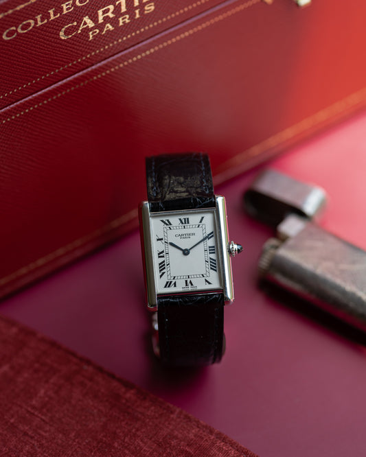 Cartier Tank Louis in platinum early CPCP, full set