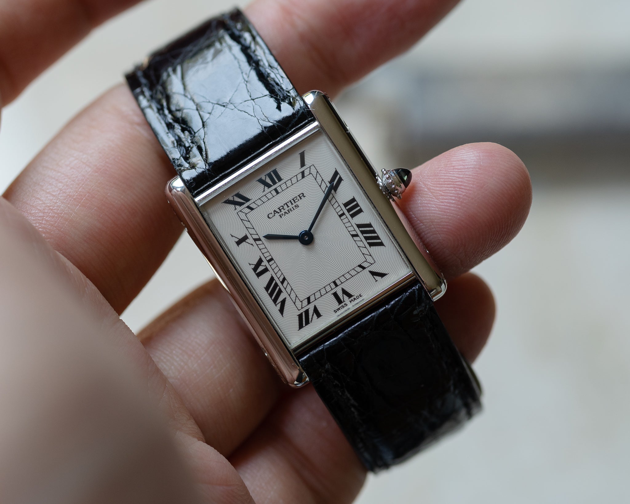 Cartier Tank Louis in platinum early CPCP, full set