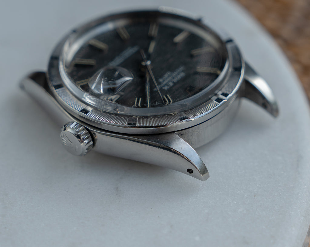 Rolex Oyster Perpetual Date ref 1500, Grey mosaic dial from 1972