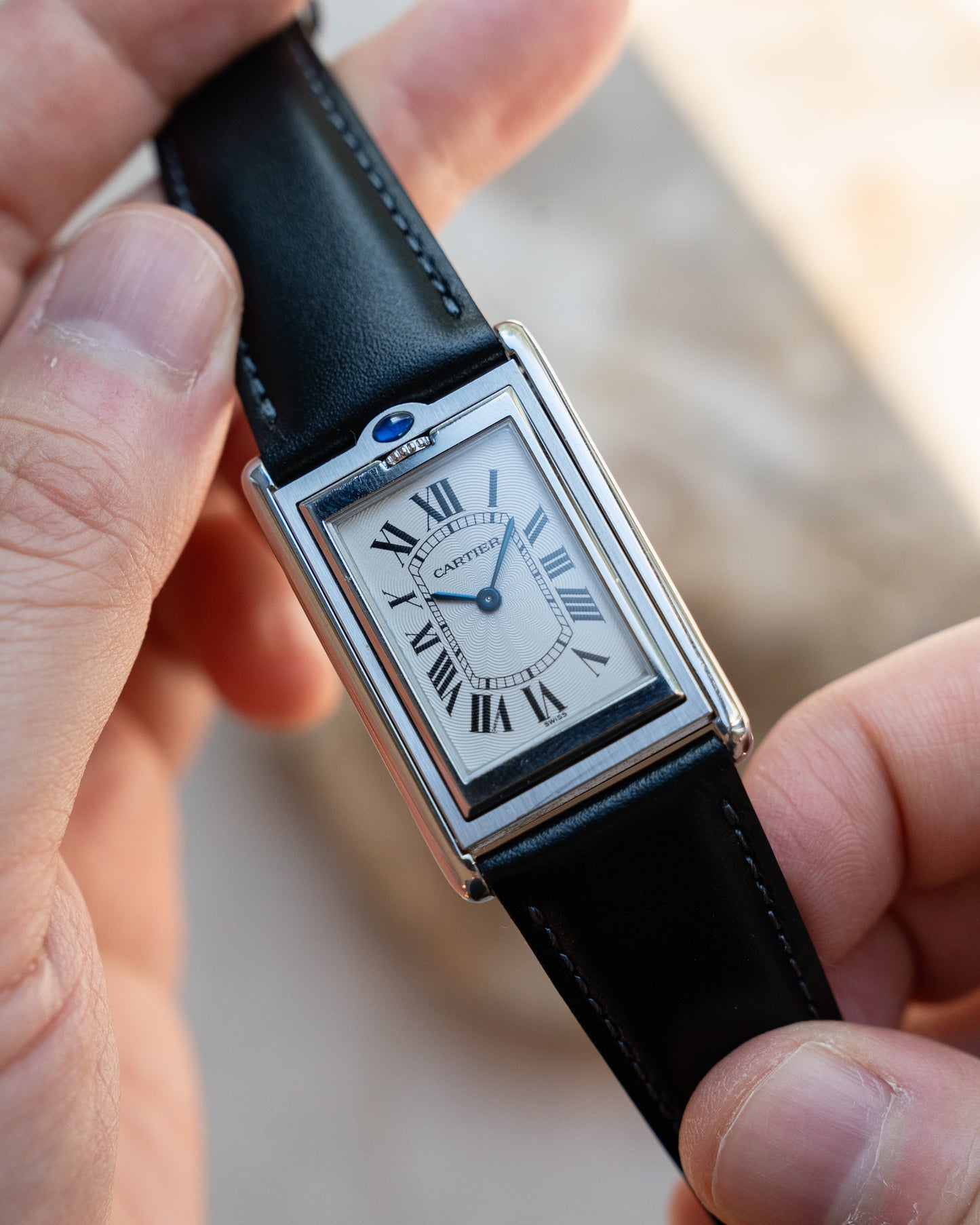 Cartier Basculante ref 2390 Mechanique in Steel, box & papers