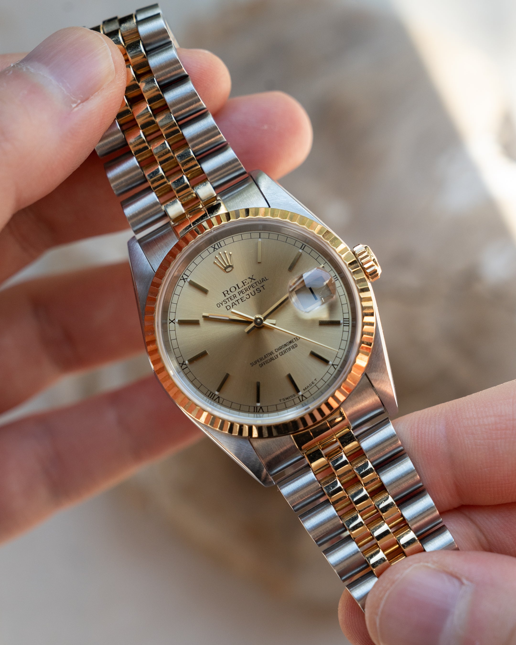 Vintage Rolex Watches Rolex Oyster Perpetual Datejust 16233 Gold