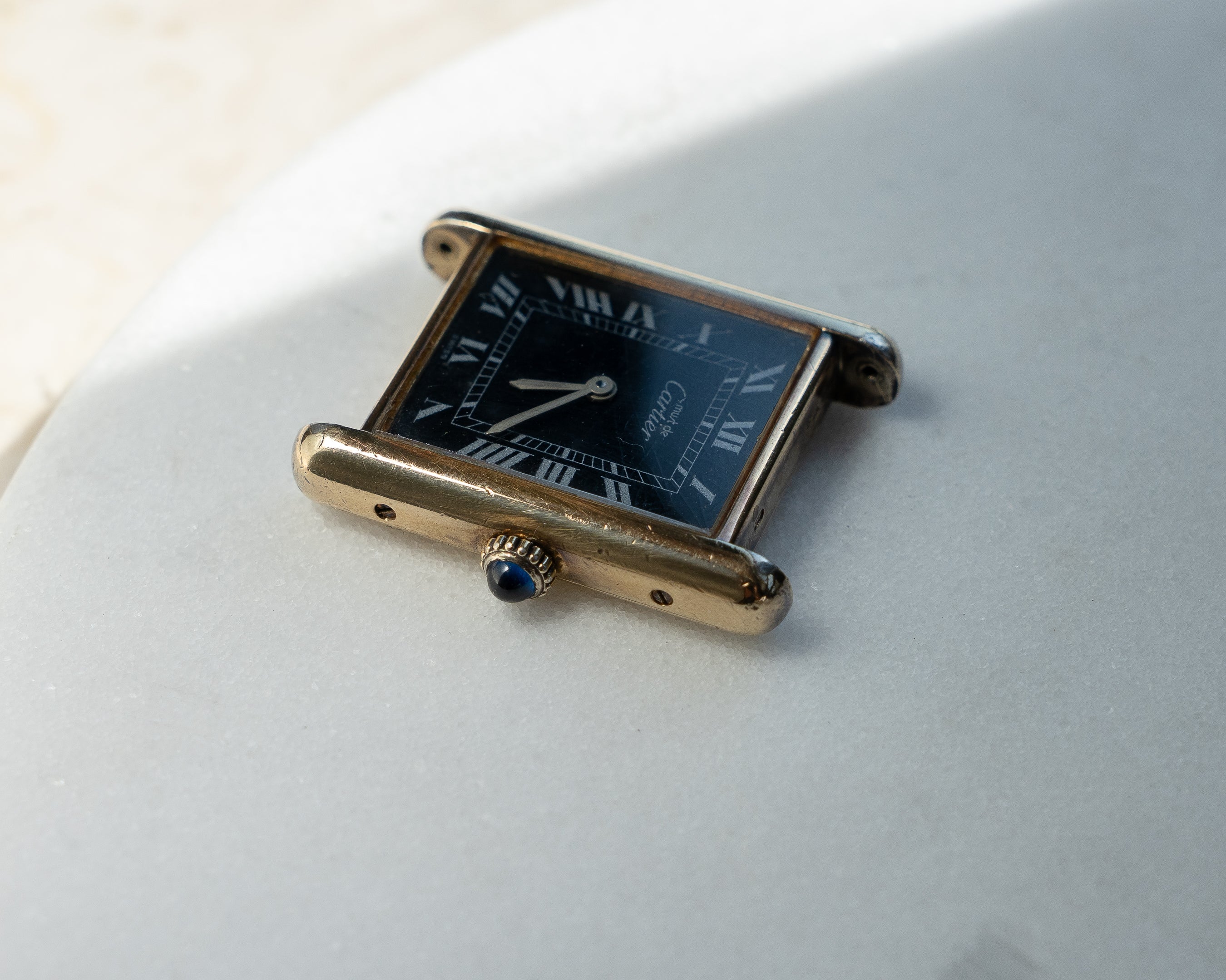 Cartier Must Tank Black Dial LM - manual wind movement