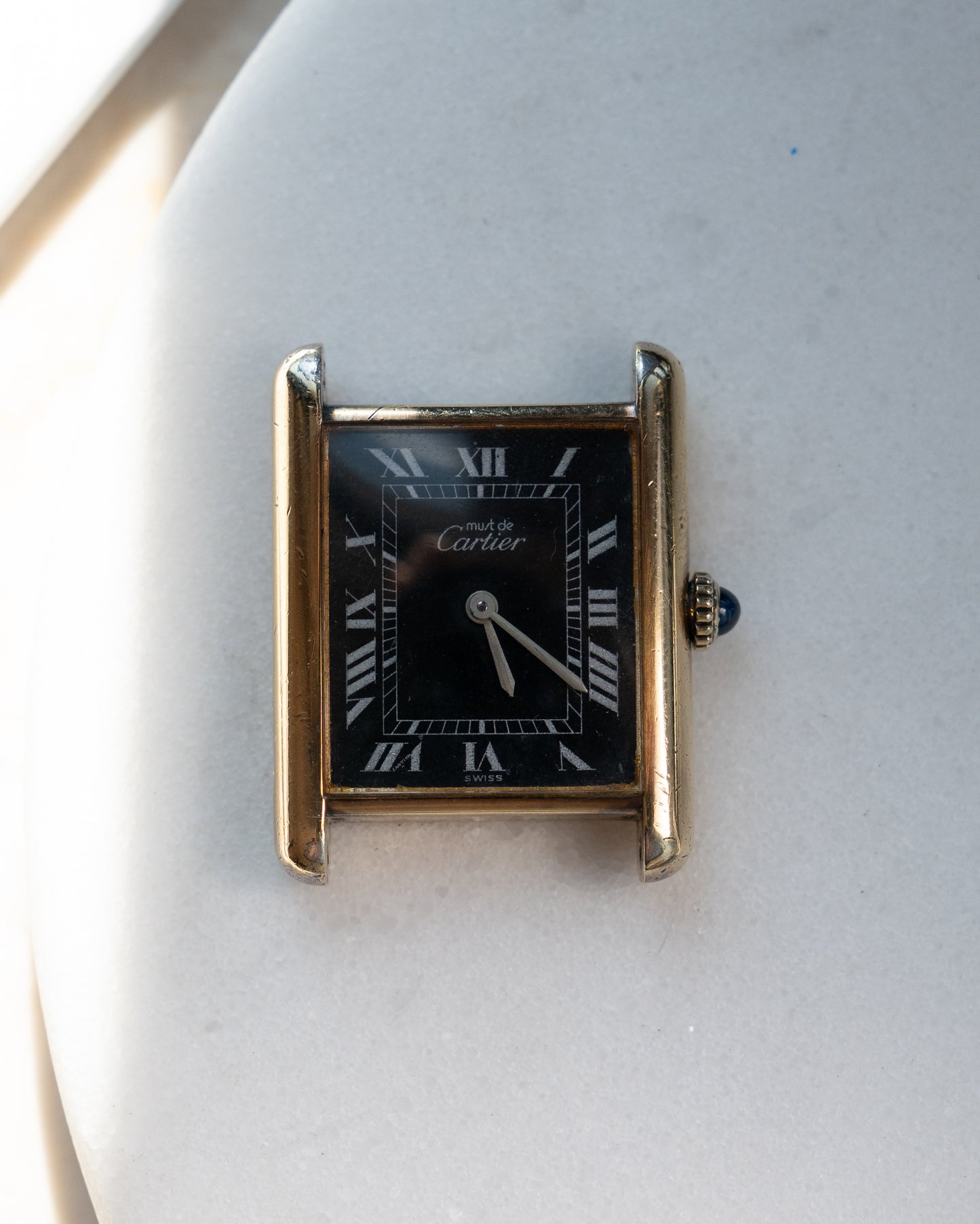 Cartier Must Tank Black Dial LM - manual wind movement