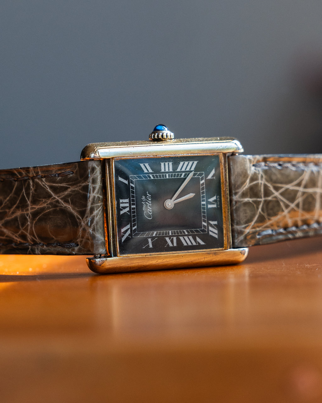 Cartier Must Tank Black Dial LM - manual wind movement