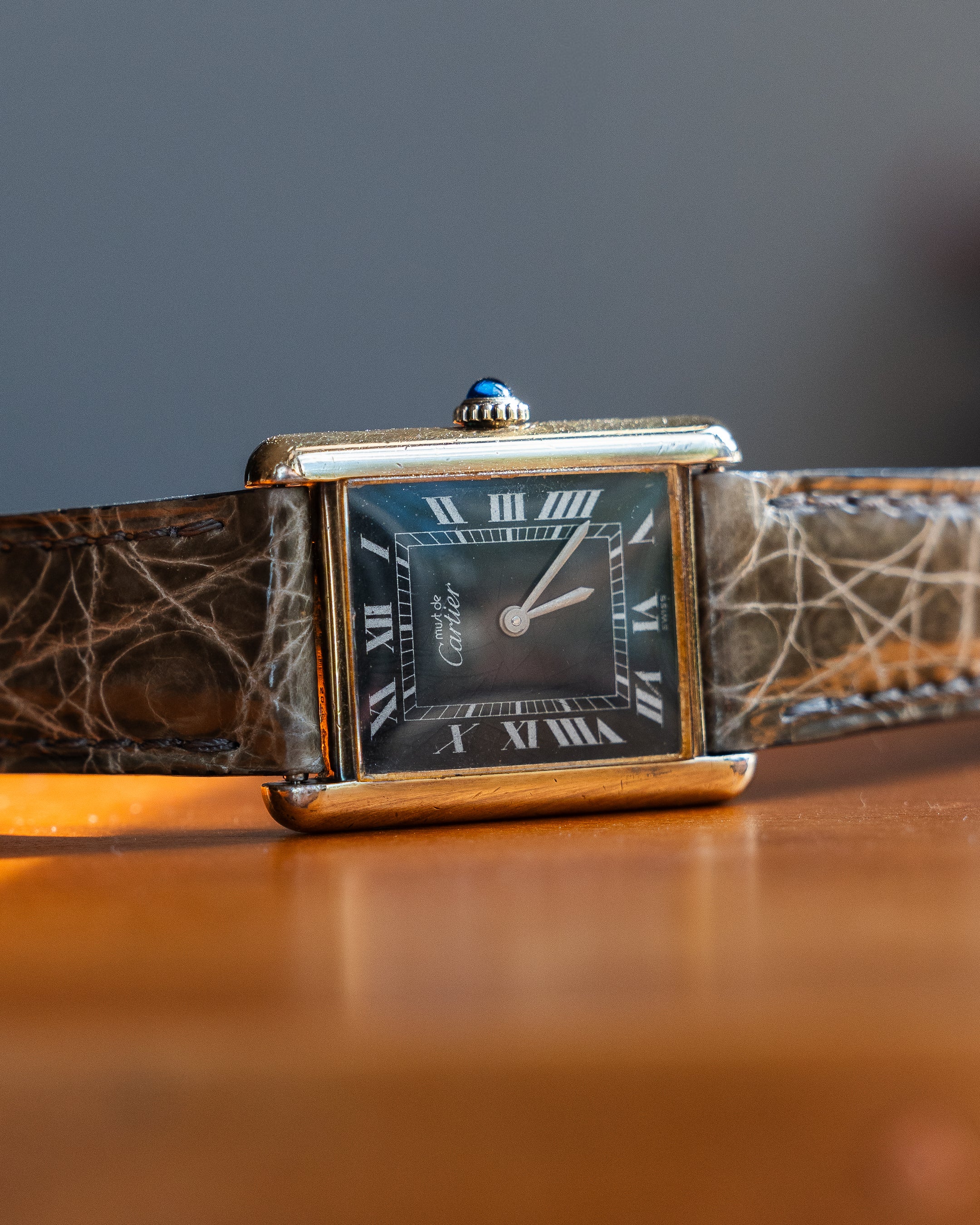 Cartier Must Tank Black Dial LM - manual wind movement