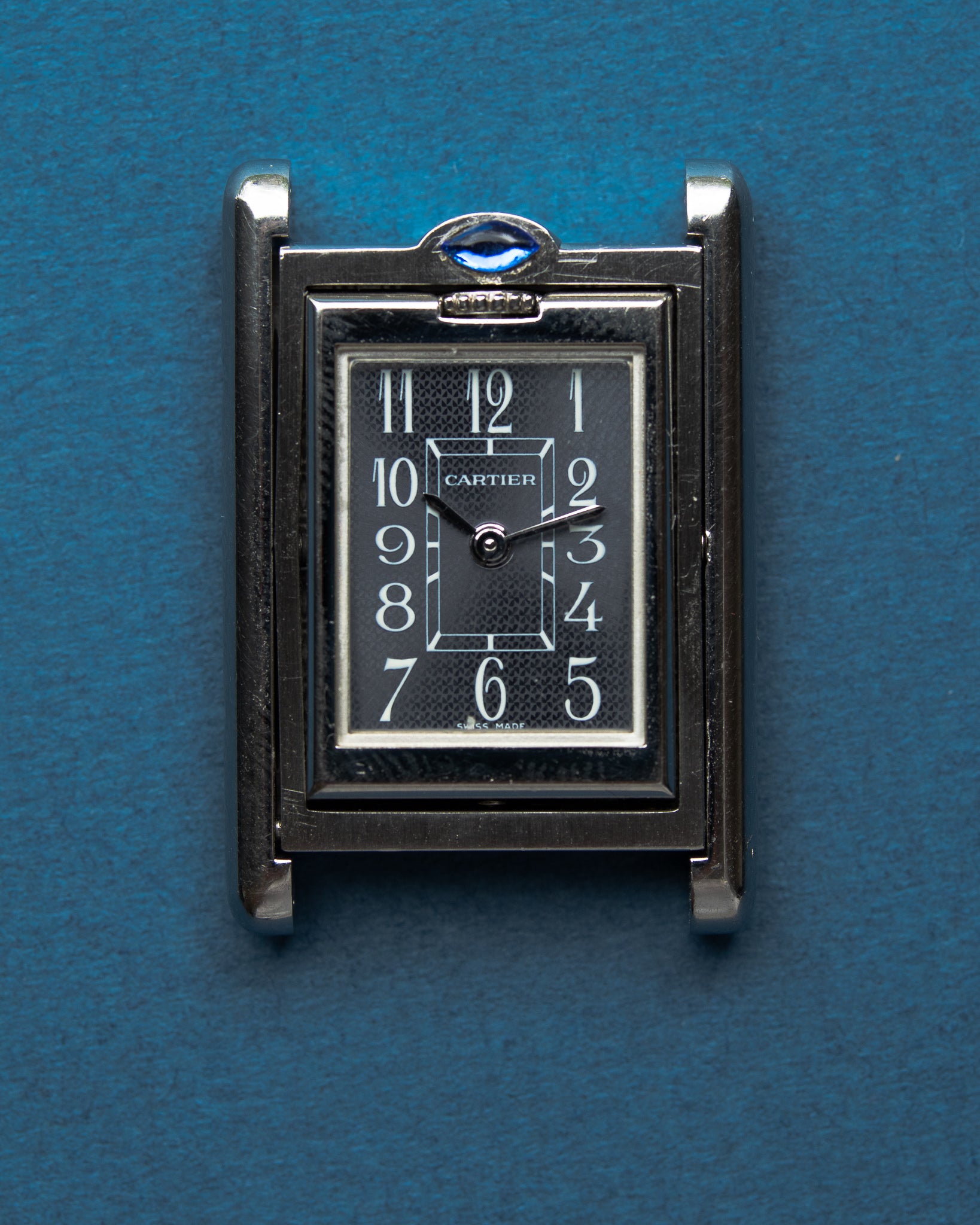Cartier Tank Basculante black dial, arabic numeral quartz