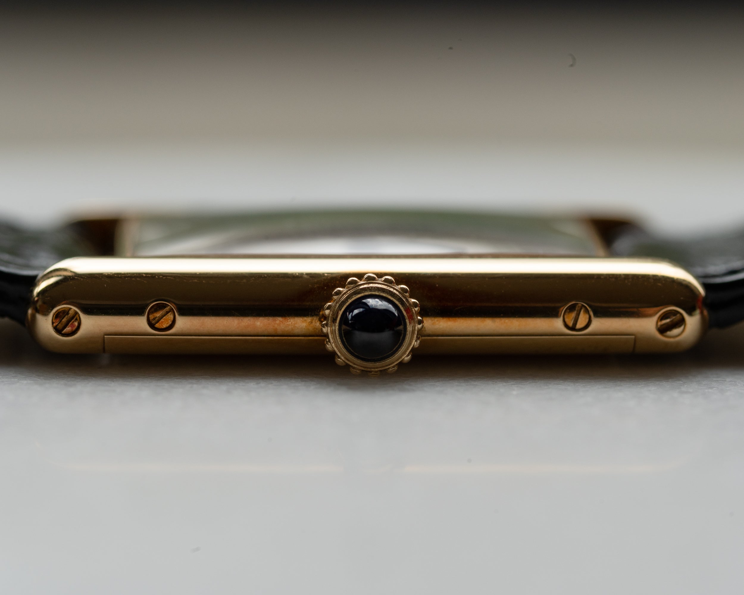 Cartier Tank Louis "extra flat" in YG guilloche dial, 1990's, Frederique Piguet Cal. 21