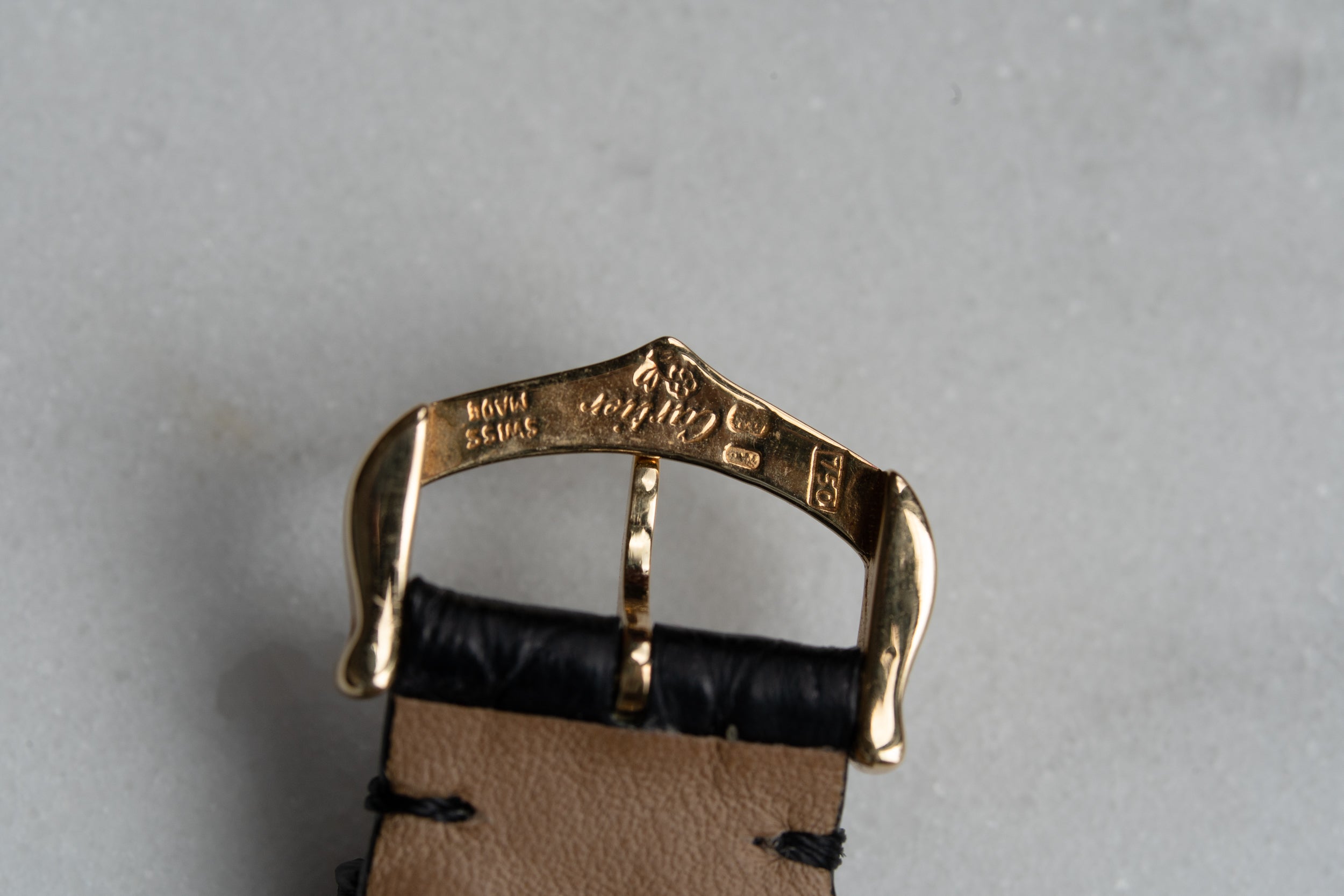 Cartier Tank Louis "extra flat" in YG guilloche dial, 1990's, Frederique Piguet Cal. 21