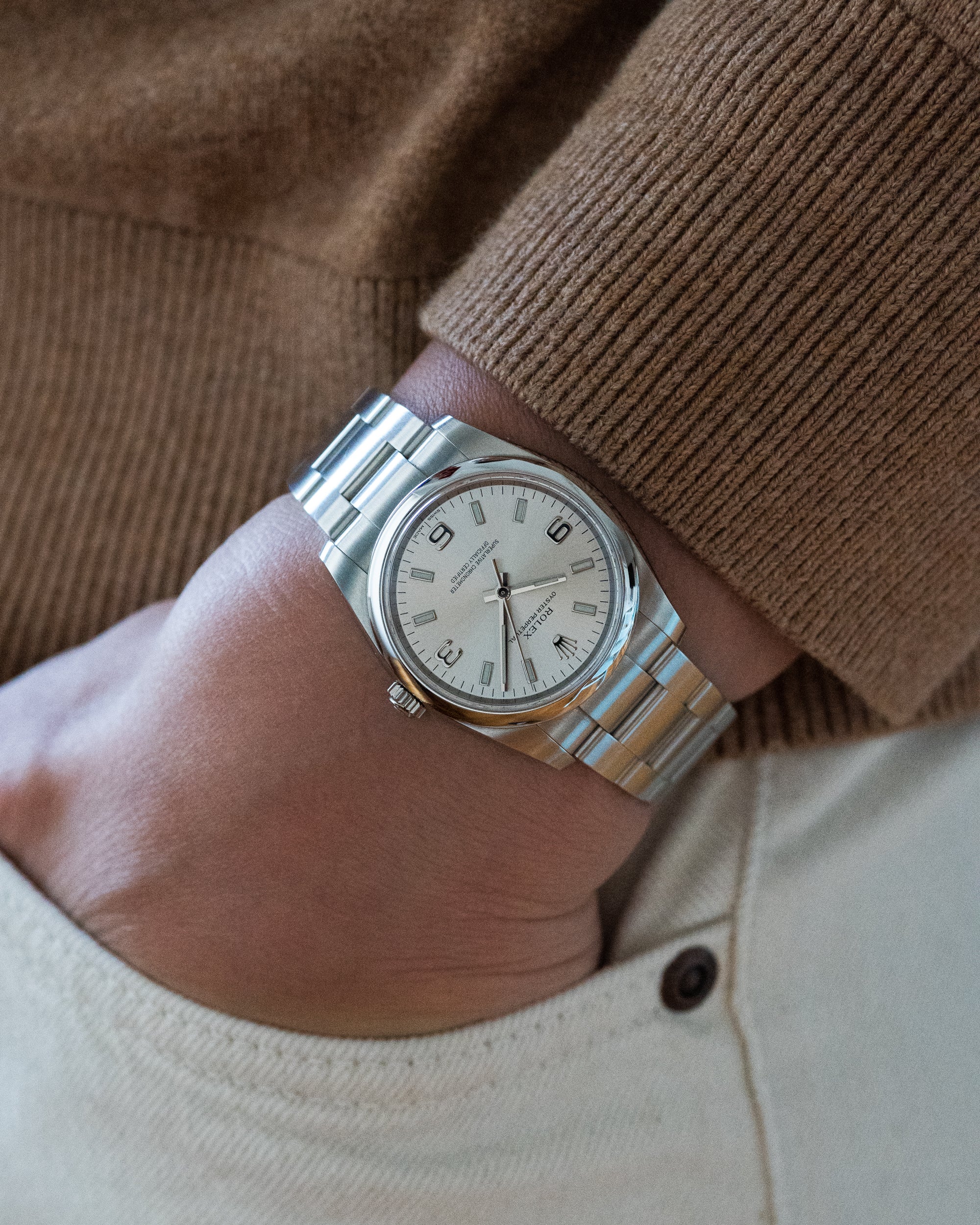 Rolex Oyster Perpetual "Air-King" Silver 369 Dial 114200 full set from 2019